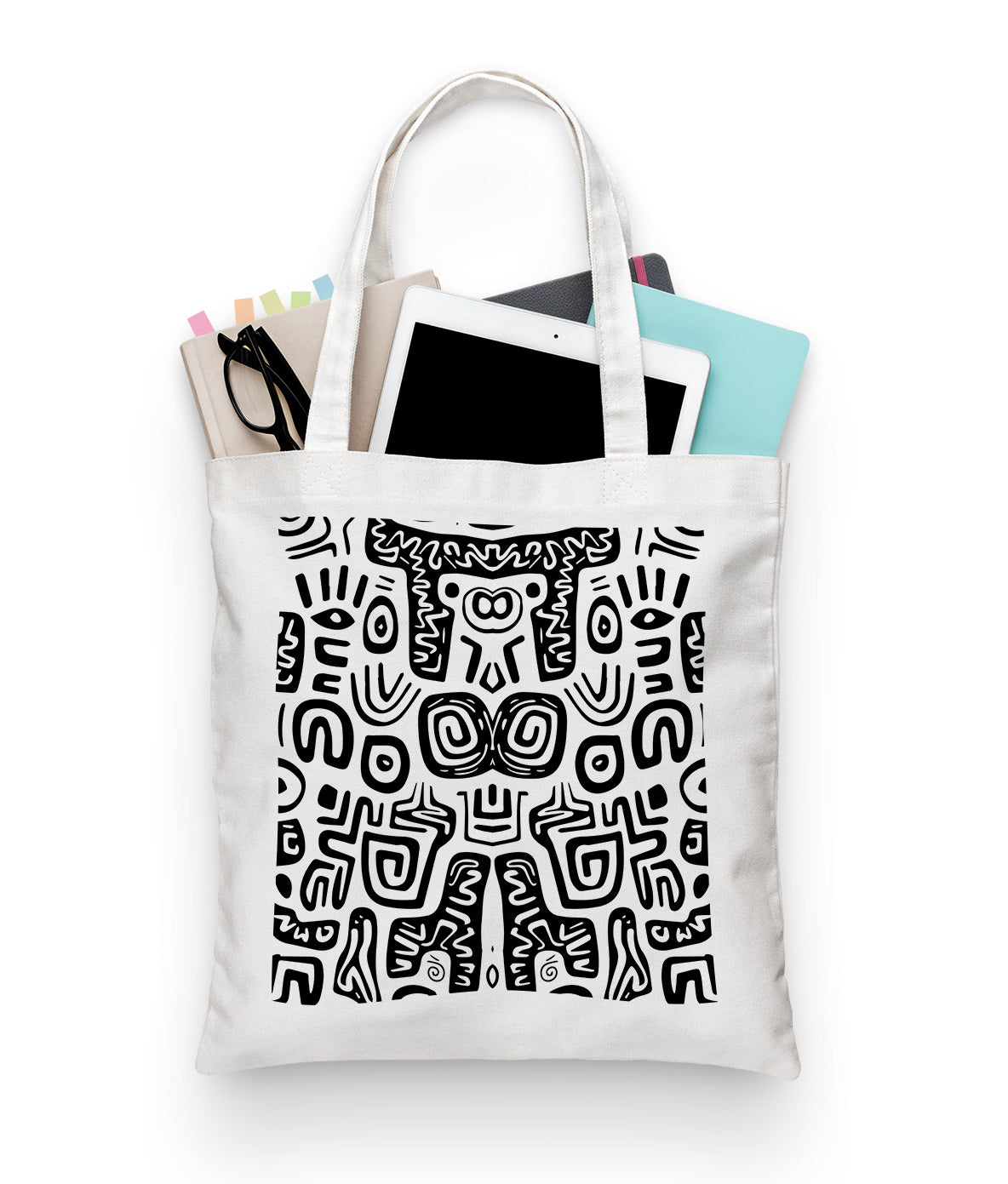 Black and white seamless Design Tote Bag (14 X 16 Inches) For Shopping, College, Travel