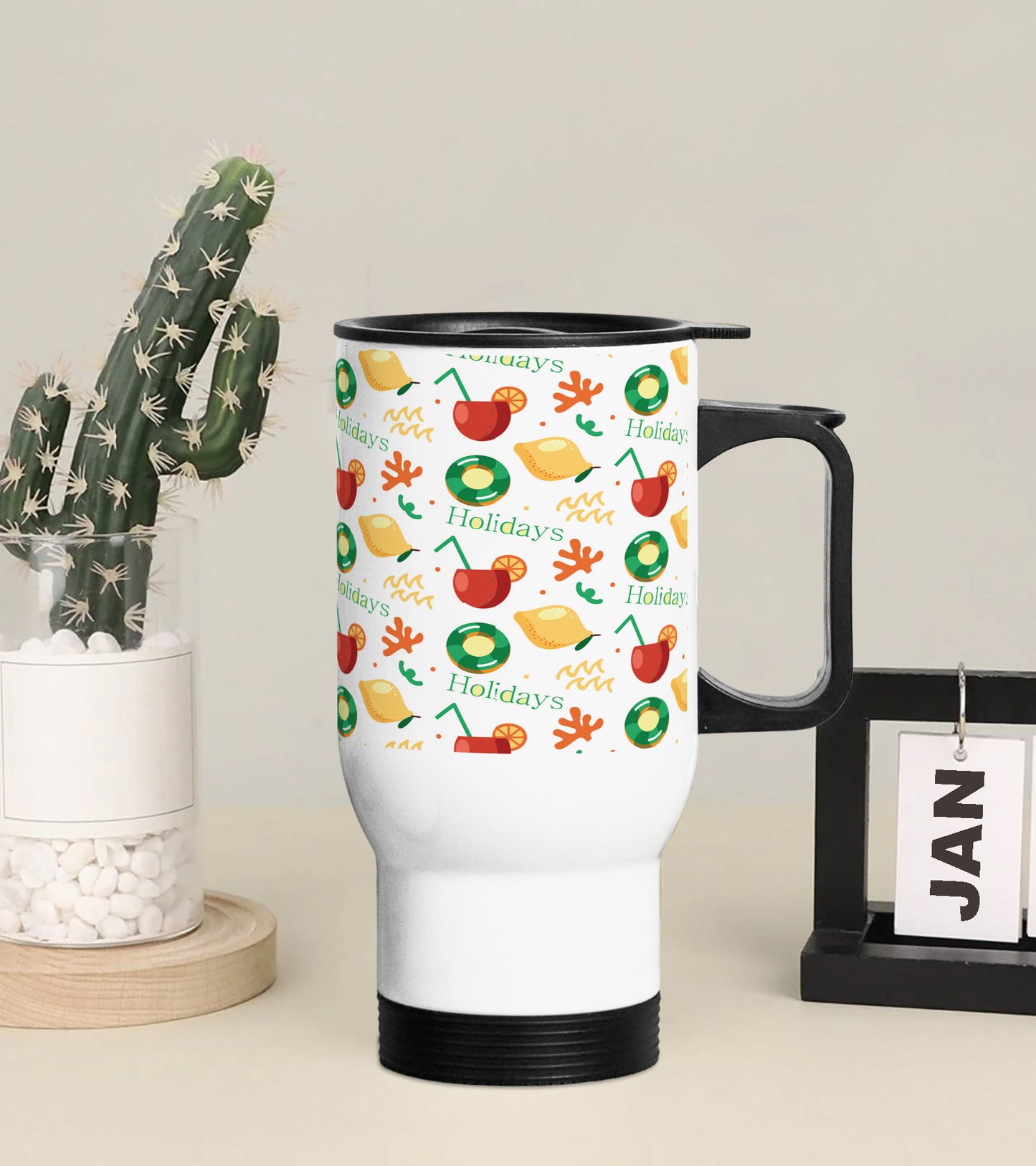 Holiday beach pattern Printed 350ML Travel MUG