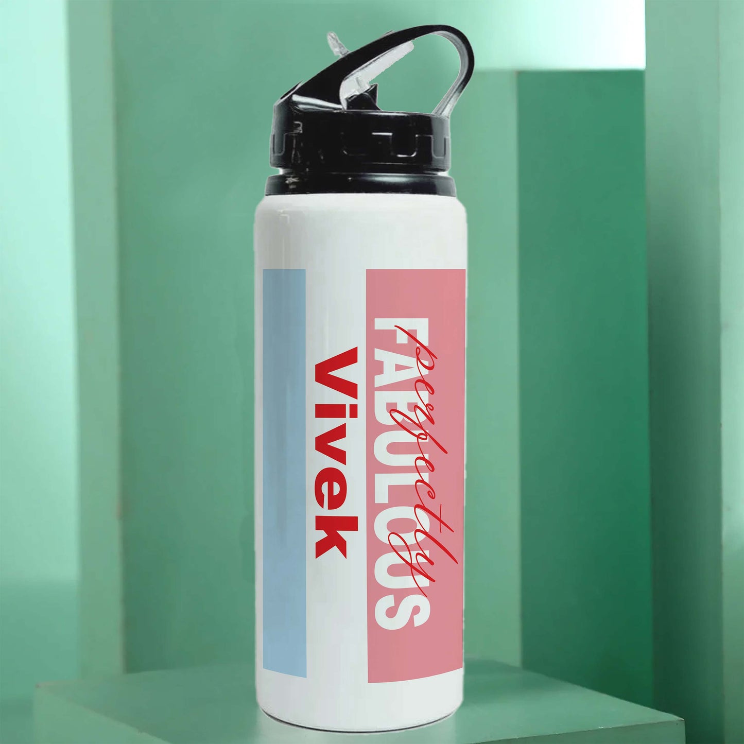 Personalised Perfectly Fabulous Water Bottle with Lid & Straw