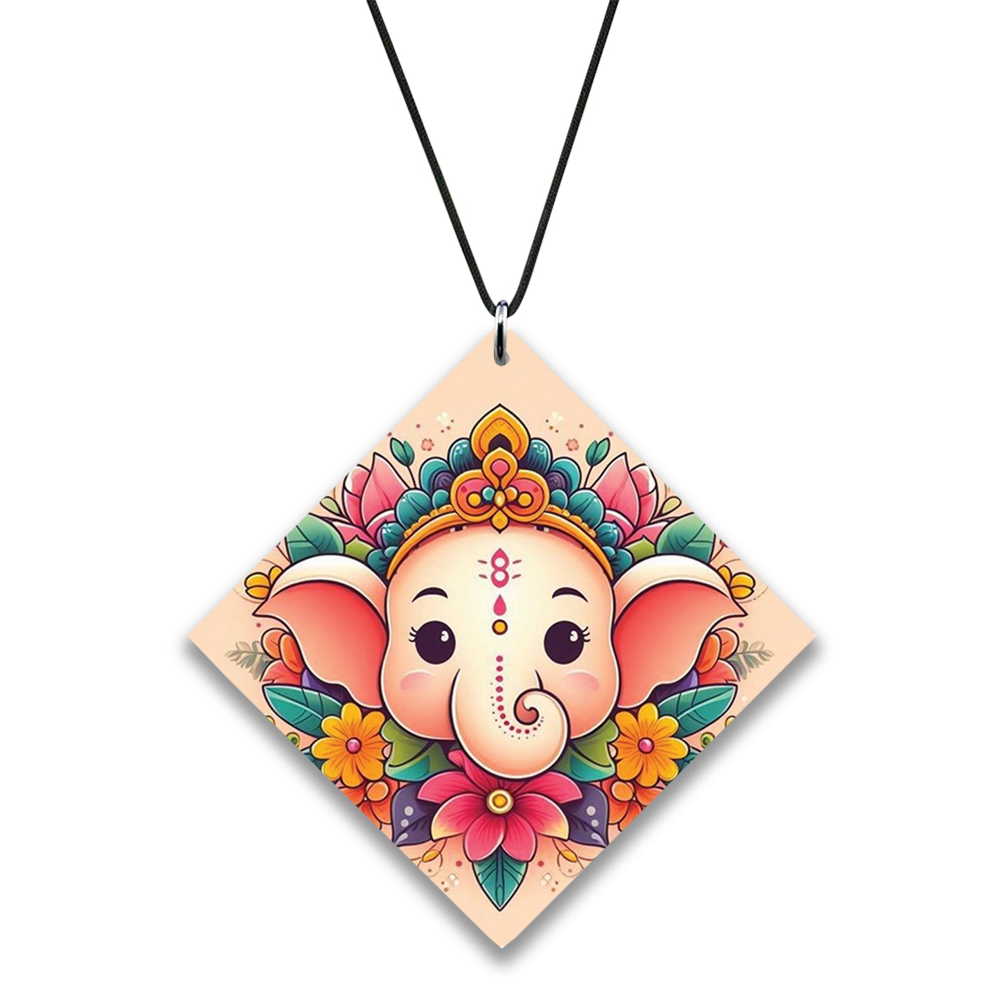 cute ganesh face vector art Premium Glossy Printed Car Hangings