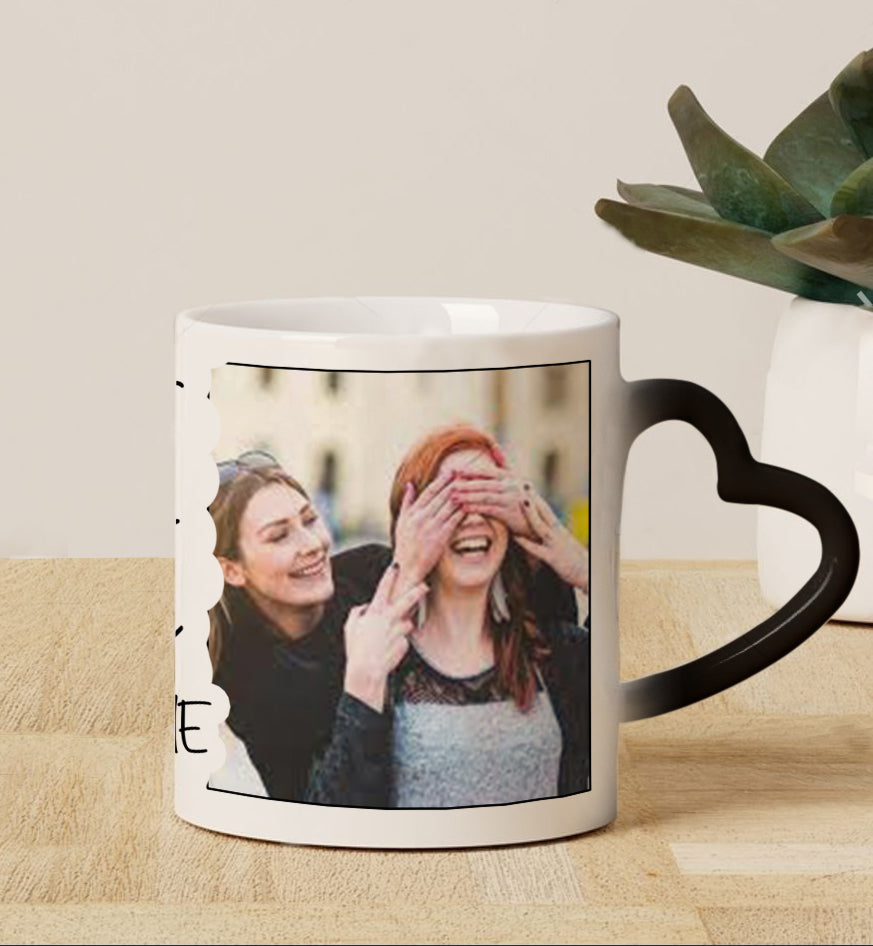Best Friend forever personalized Add two photos magic mug 330 ml Coffee Mug