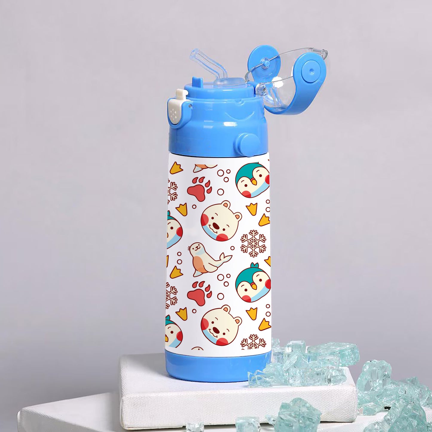 Hand drawn childlike animals pattern 500ml kids Bottle