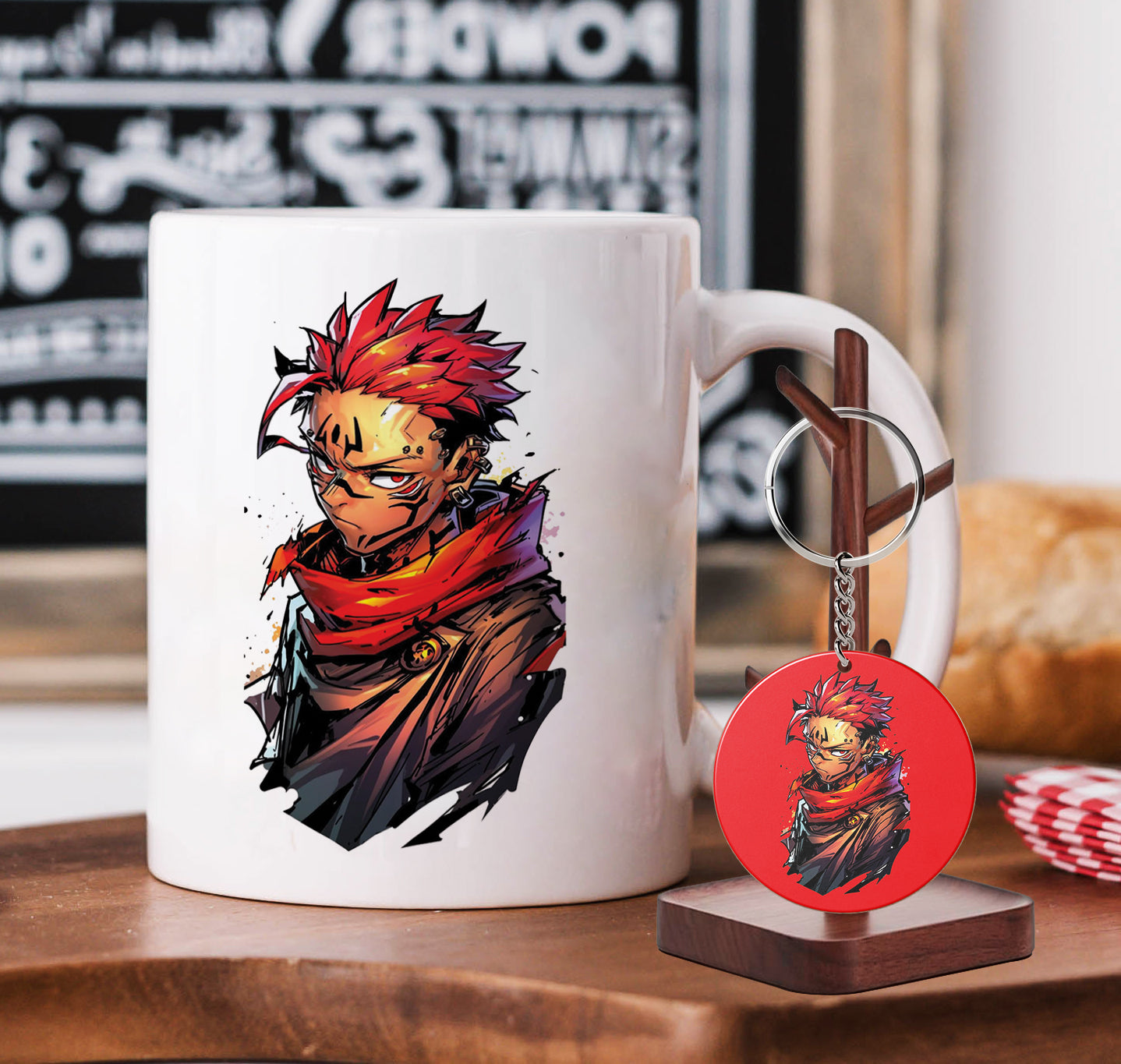Sukuna digital art Mug and Keychain Combo 330 ml Coffee Mug