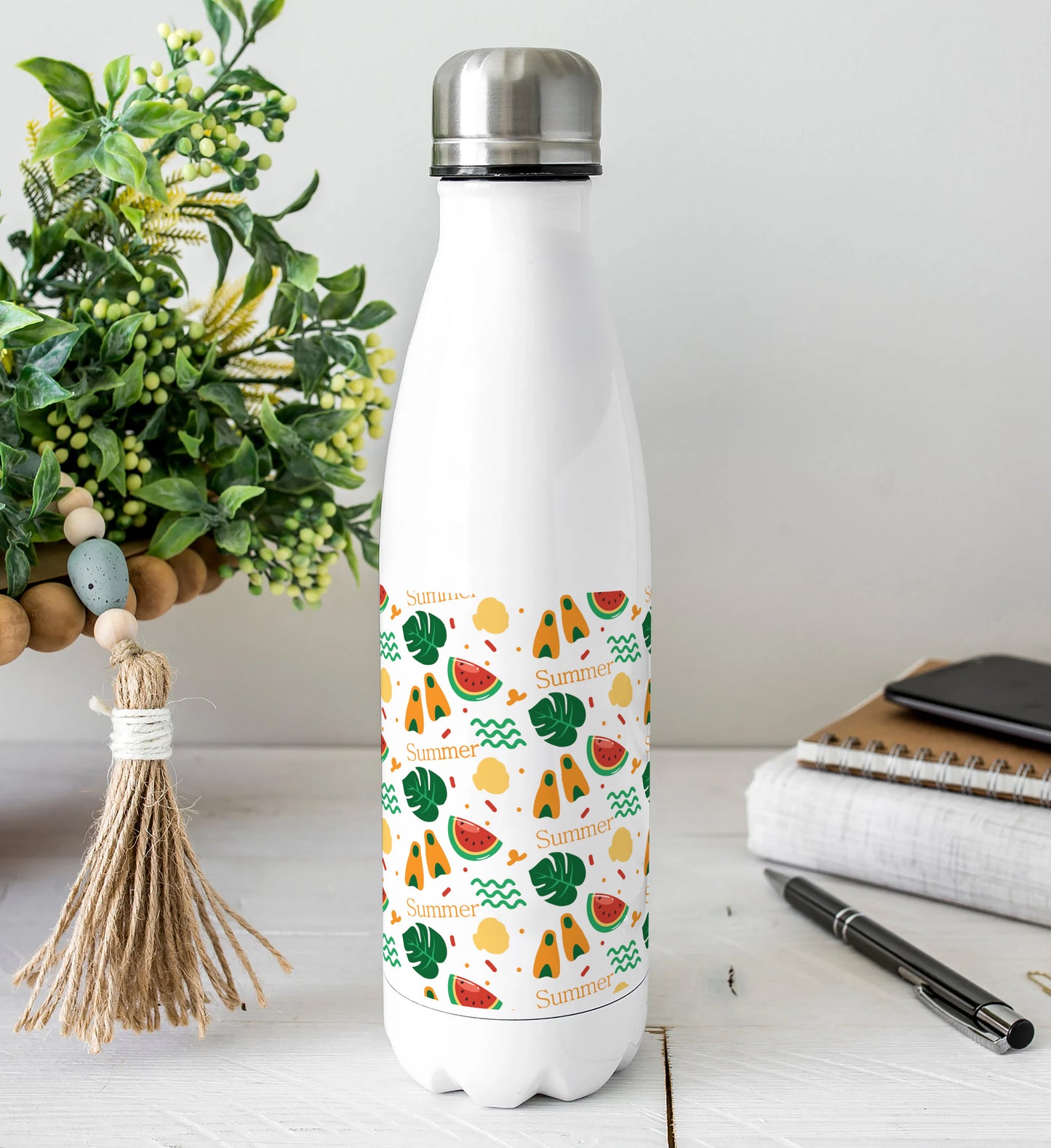 Summer fruit pattern Cola Bottle 500ml School Bottle, Picnic Bottle, Leak Proof