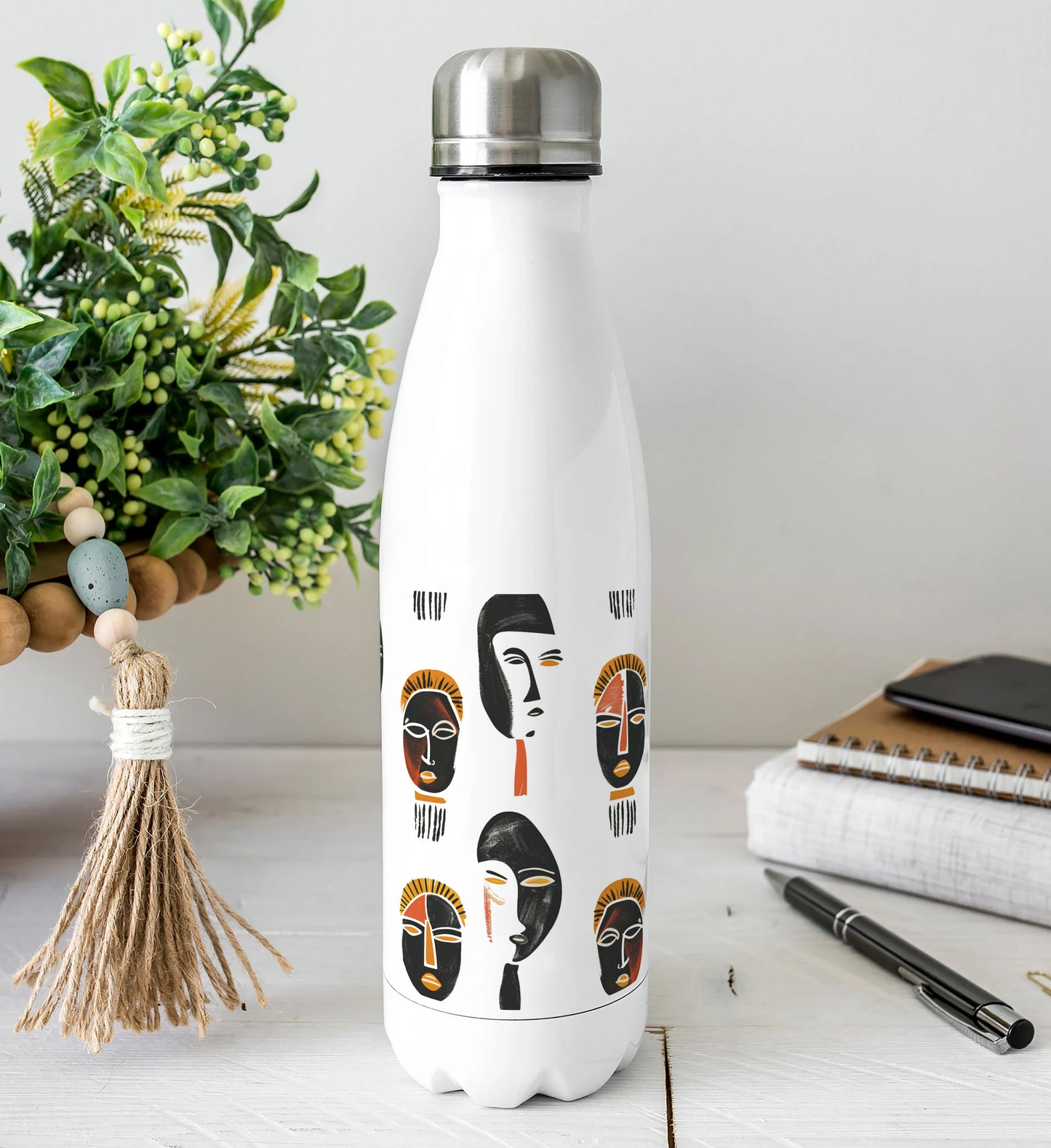 African mask Patterns Cola Bottle 500ml School Bottle, Picnic Bottle, Leak Proof
