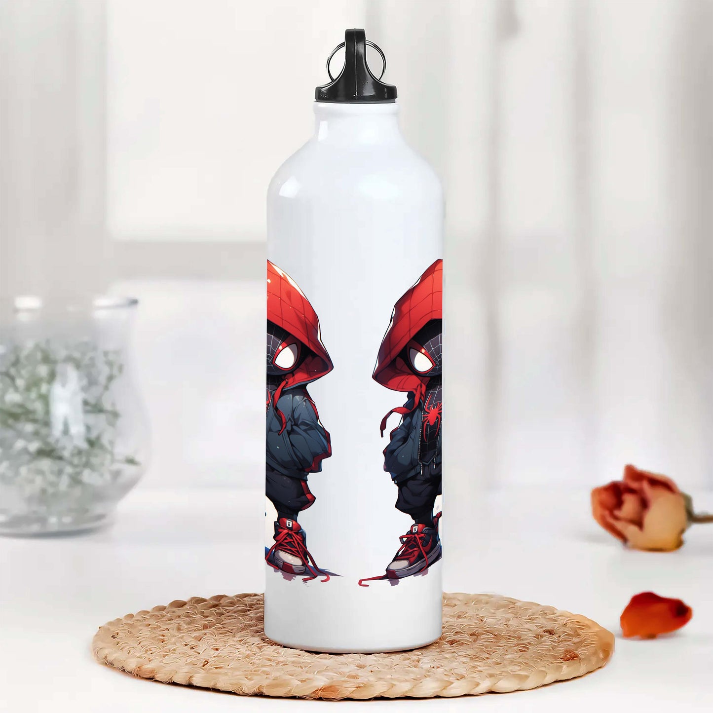 Little Spider man Printed Aluminum Sipper Water Bottle 750 ml For Gym, Yoga, Kids, Boys, Girls, Brother, Sister, Babies, Baby, Workout, Adults