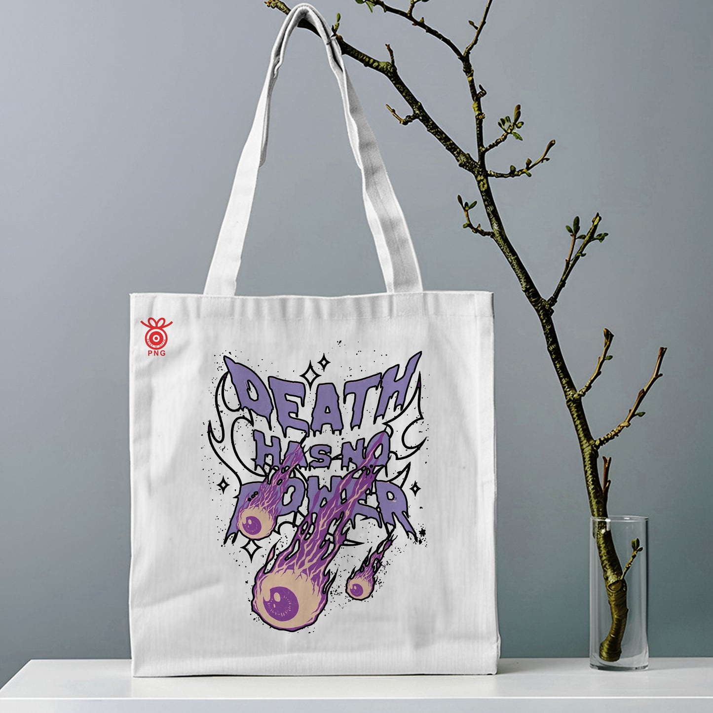 Death has no power Design Tote Bag (14 X 16 Inches) For Shopping, College, Travel
