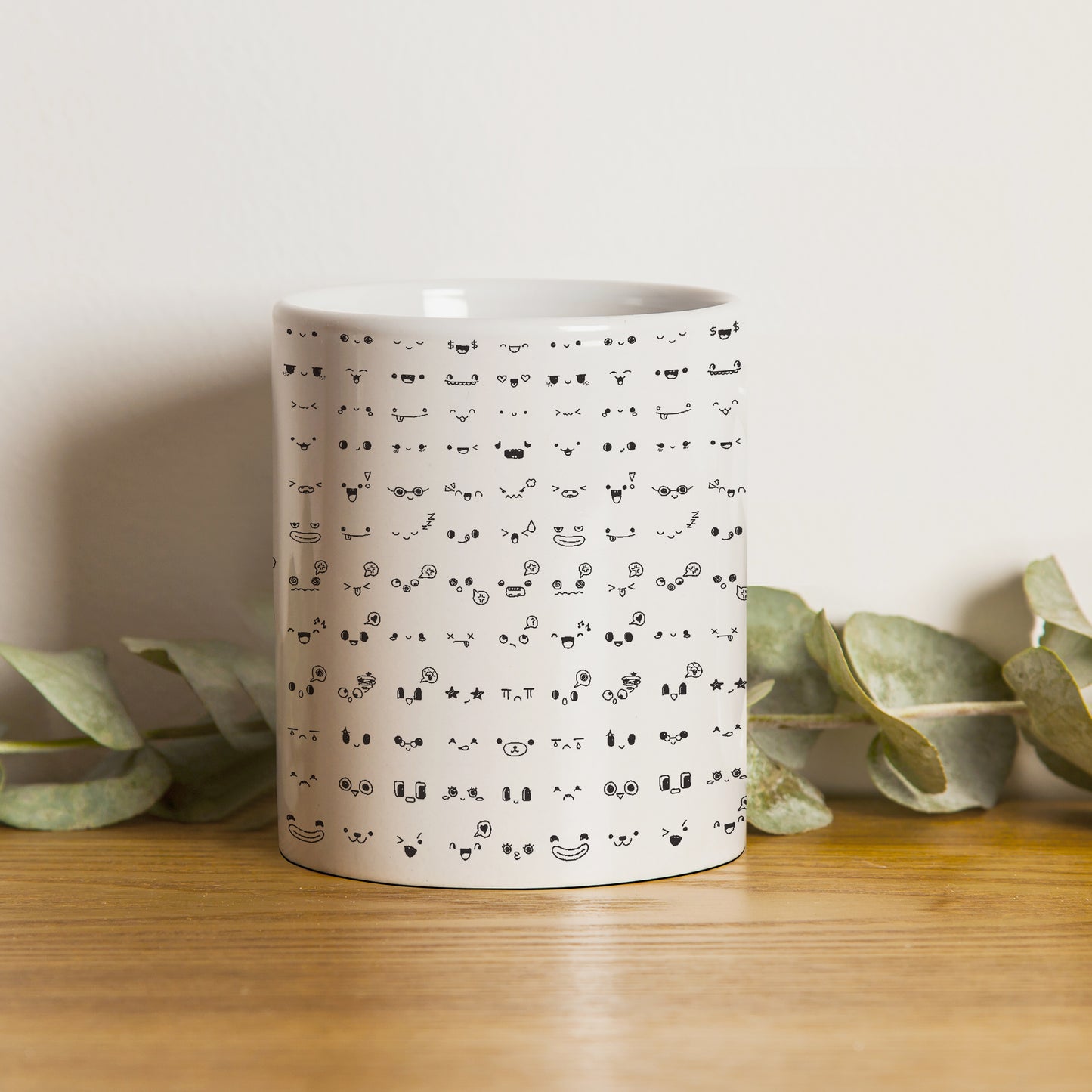 kawaii faces doodle art design pattern White 330 ml Coffee Mug