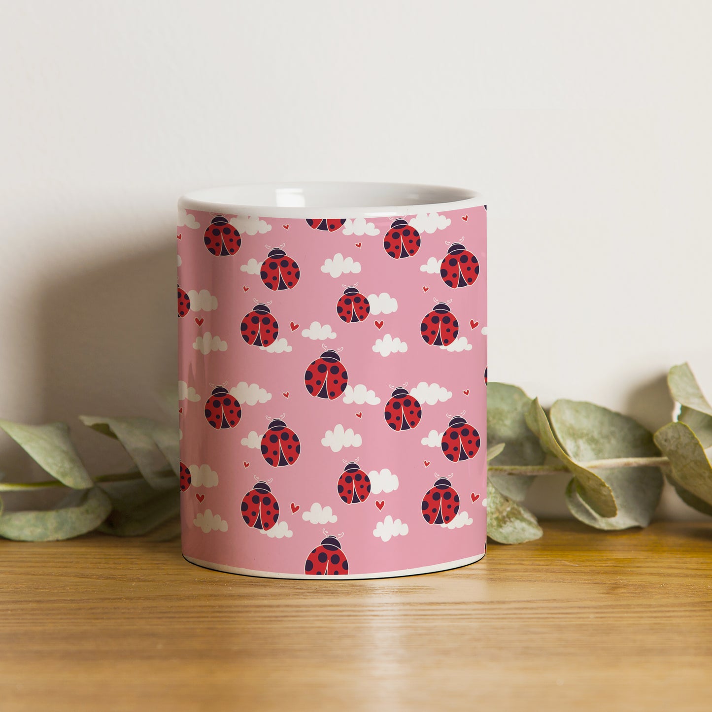 Ladybug pattern design White 330 ml Coffee Mug