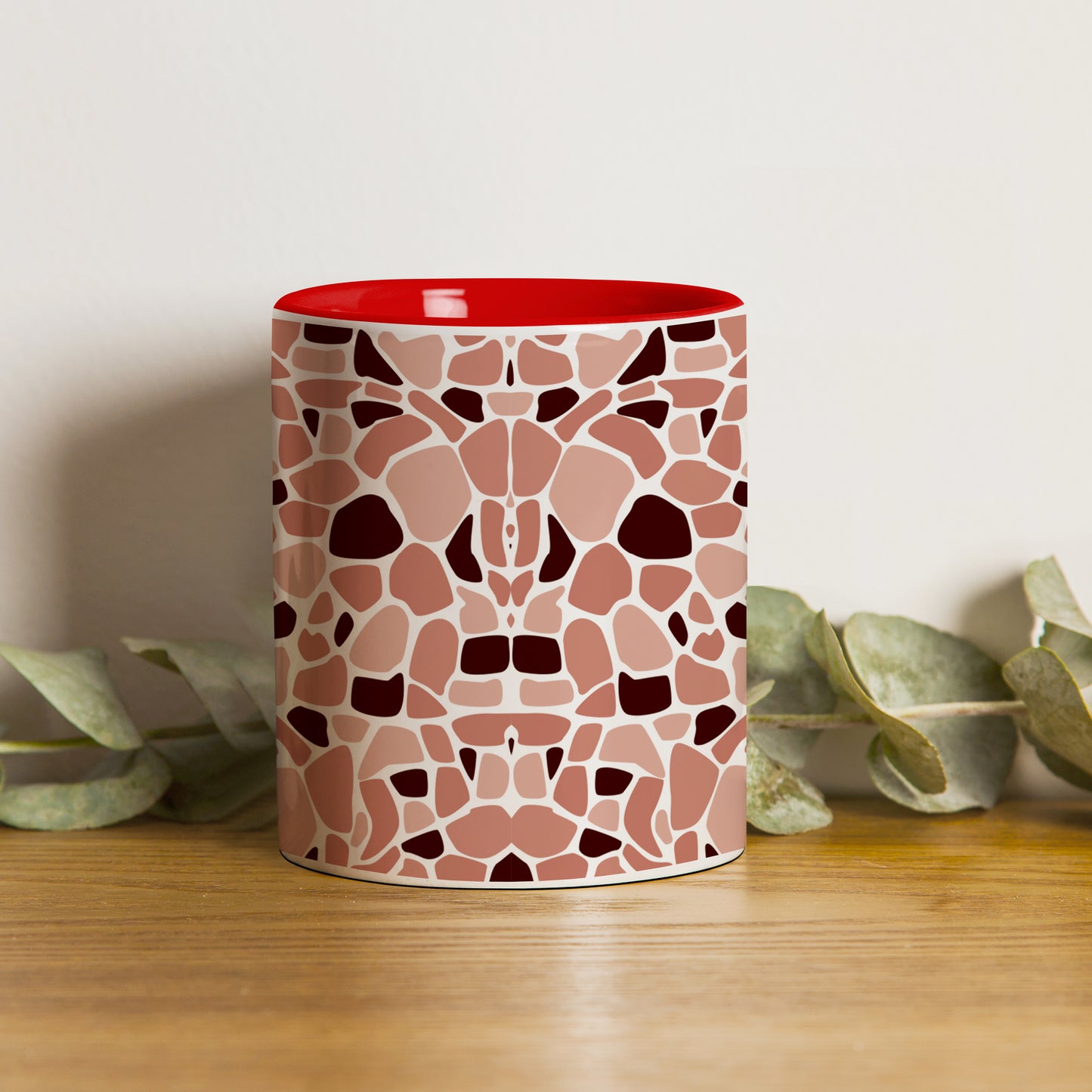 Stone seamless pattern Red Handle 330 ml Coffee Mug
