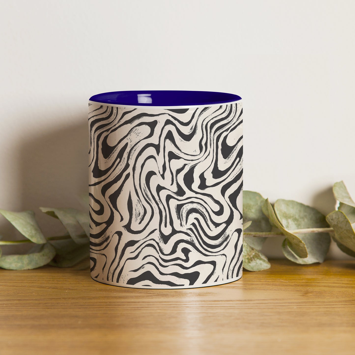 Curated pattern design Pattern Dark Blue Handle 330 ml Coffee Mug