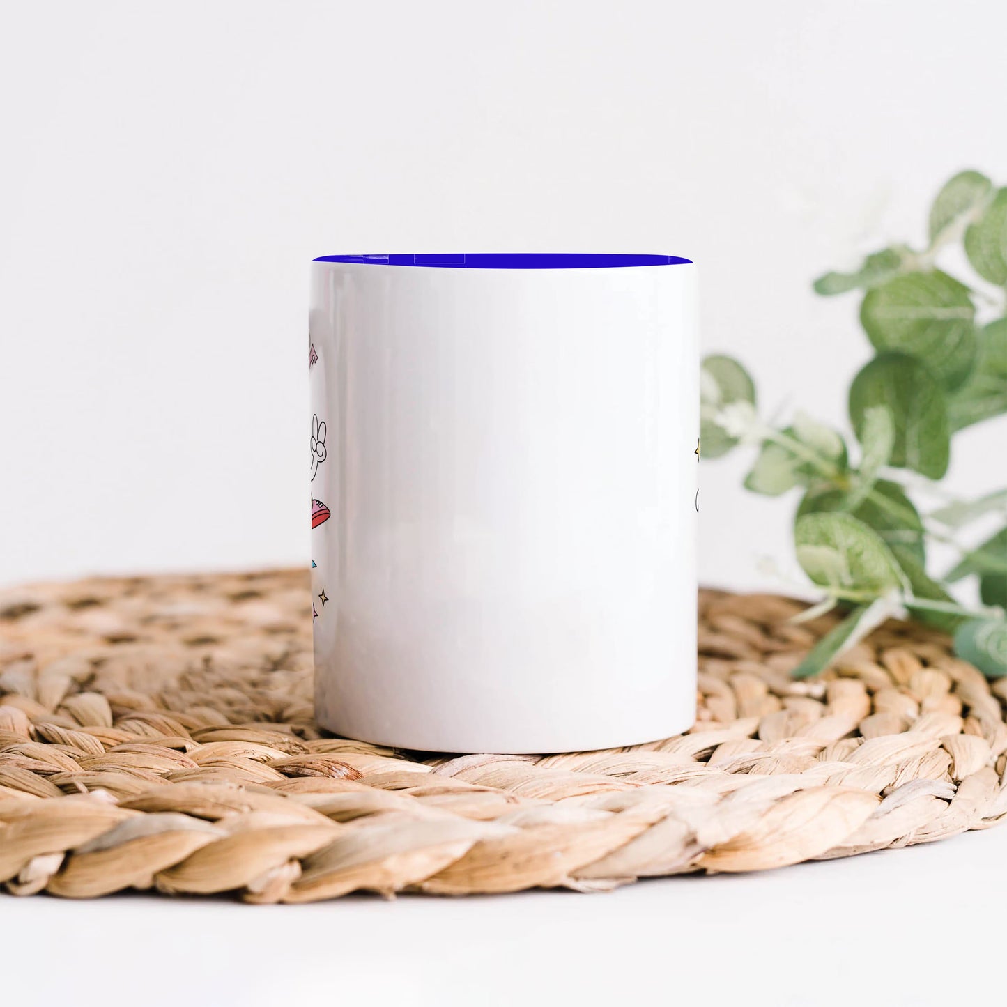A Cup of Joe design Dark Blue Handle 330 ml Coffee Mug