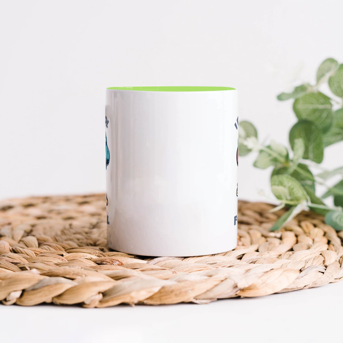 I Am too cool for school design Light Green Handle 330 ml Coffee Mug