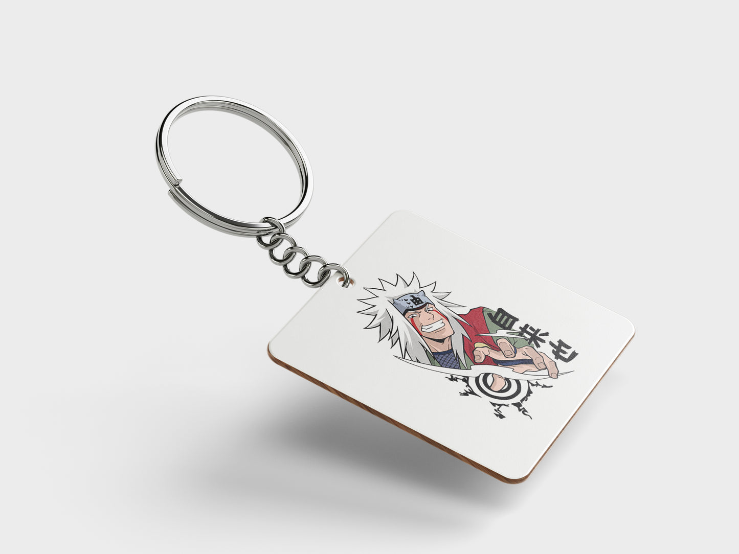 Toad sage Mater Jiraiya Printed Square Shape Wooden Keyring with Chain