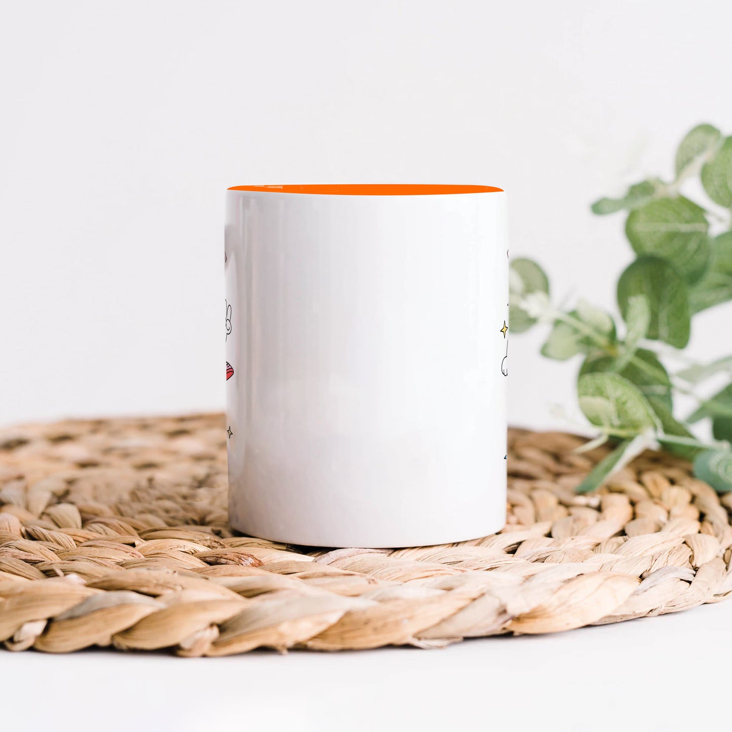 A Cup of joe design Orange Handle 330 ml Coffee Mug