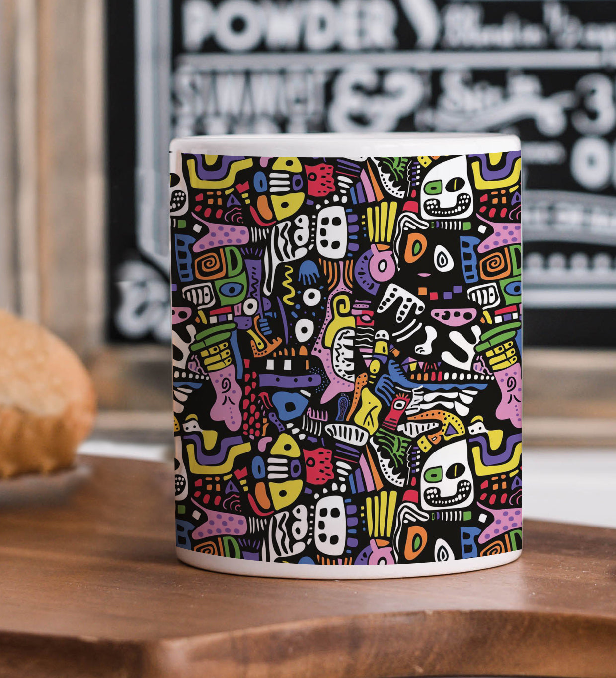 Colorful Cartoon Characters Design Mug and Keychain Combo 330 ml Coffee Mug