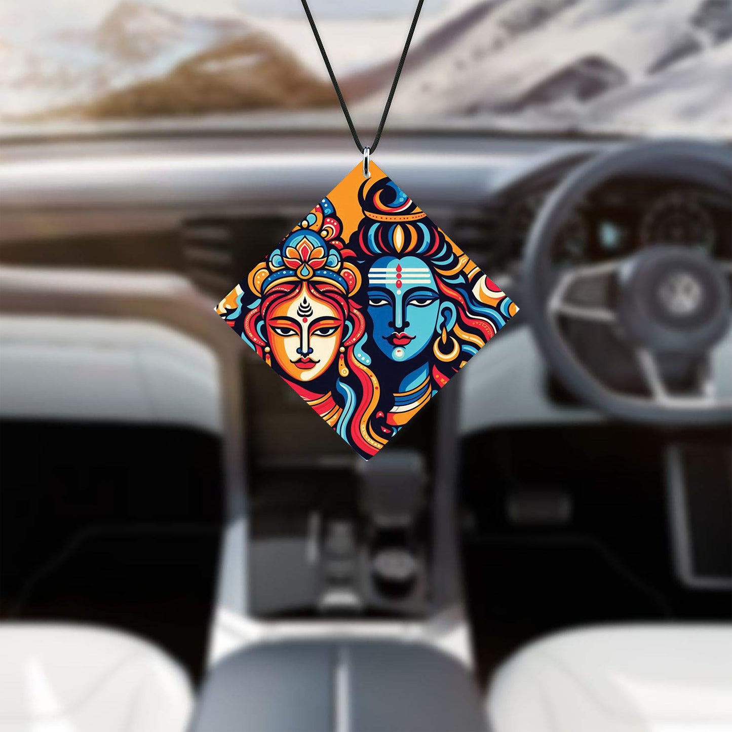Maha Shivratri Lord Shiva Artwork Premium Glossy Printed Car Hangings