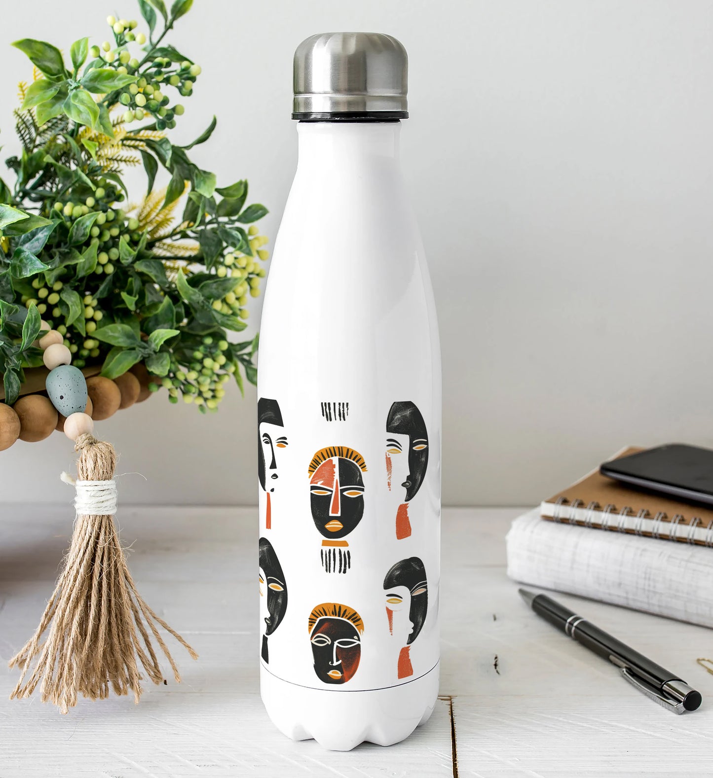 African mask Patterns Cola Bottle 500ml School Bottle, Picnic Bottle, Leak Proof