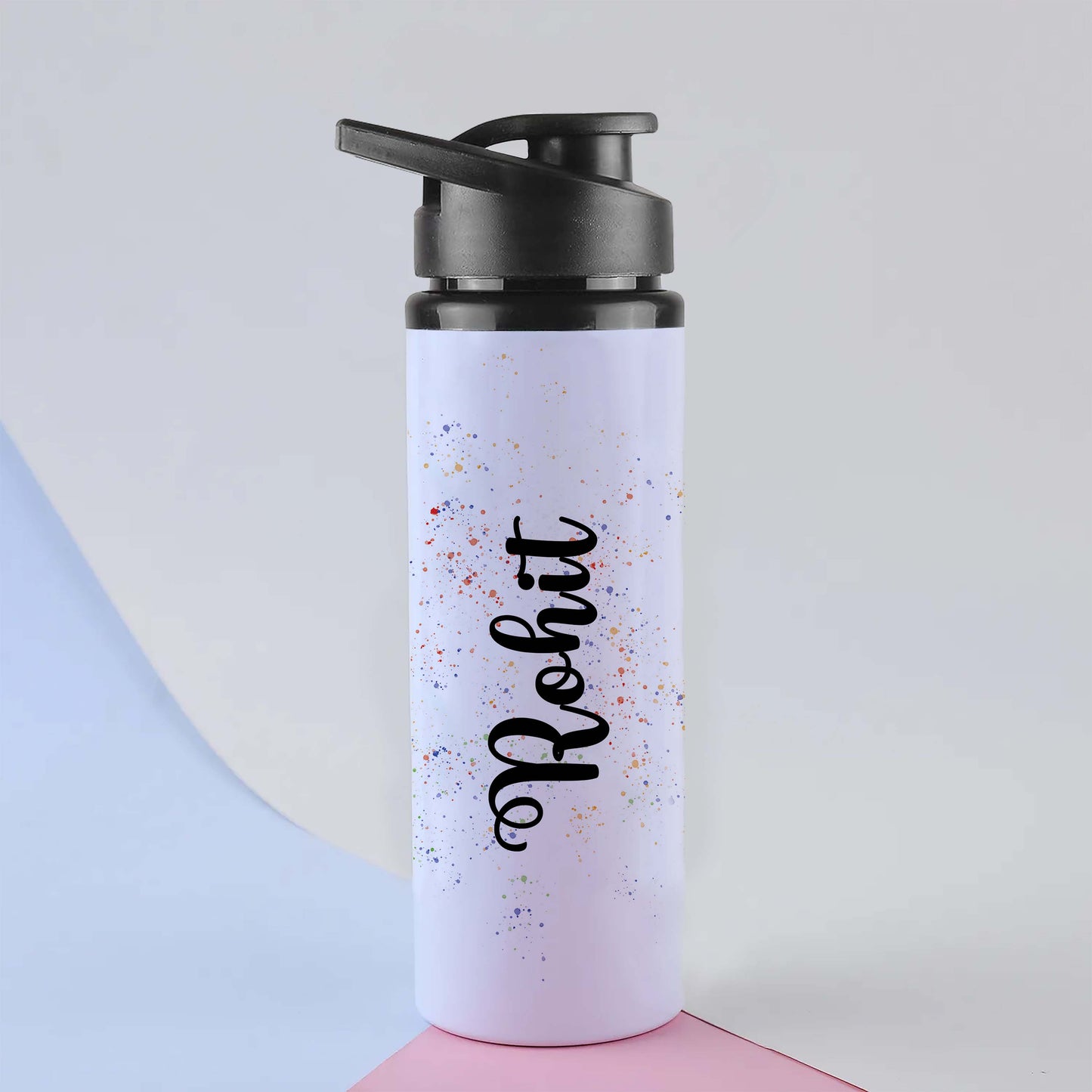 Personalized Name White Sports Bottle