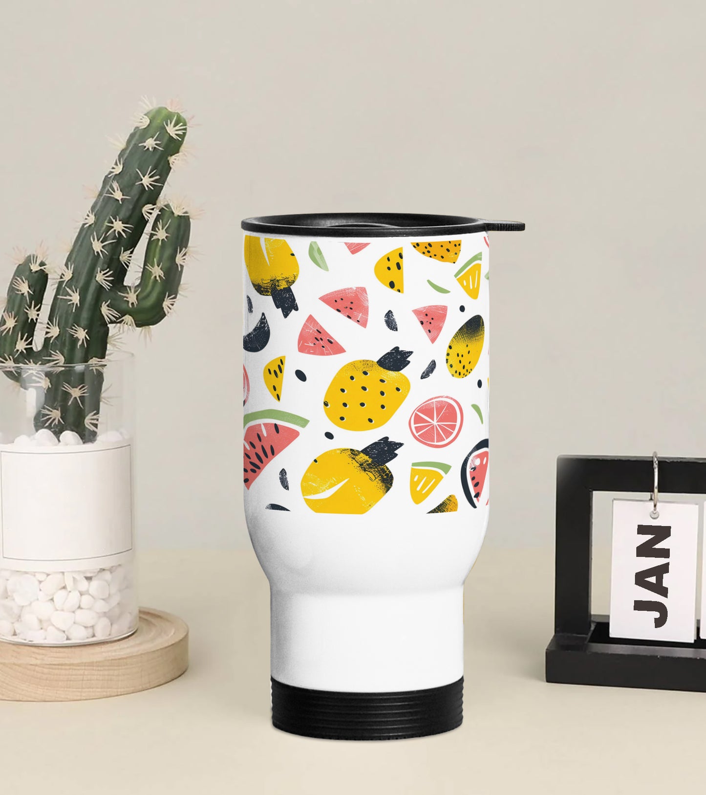 Fruit pattern Printed 350ML Travel MUG