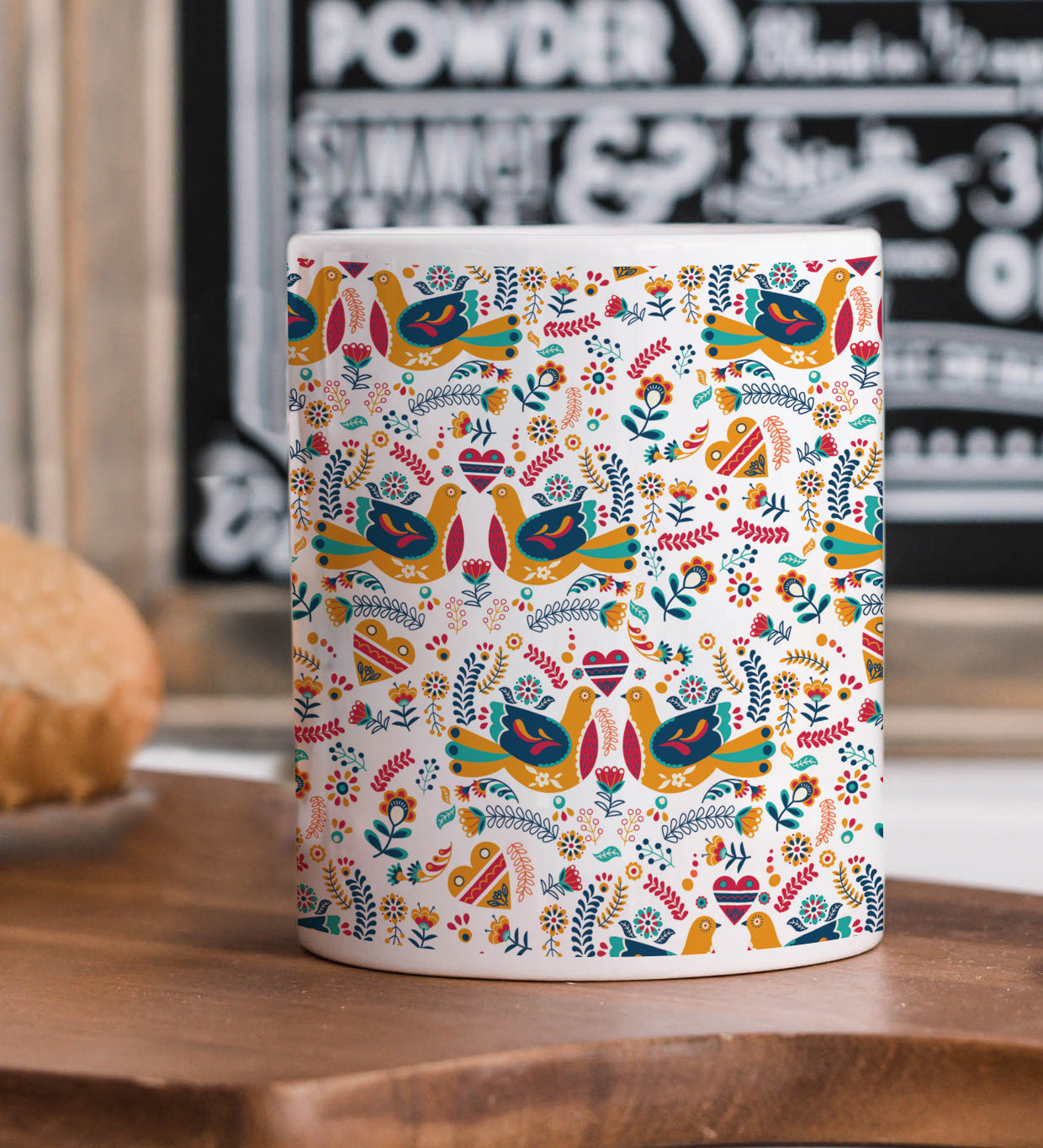Flat design nordic pattern design White 330 ml Coffee Mug