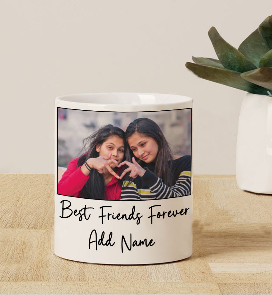 Best Friend forever customized add three photos magic mug 330 ml Coffee Mug