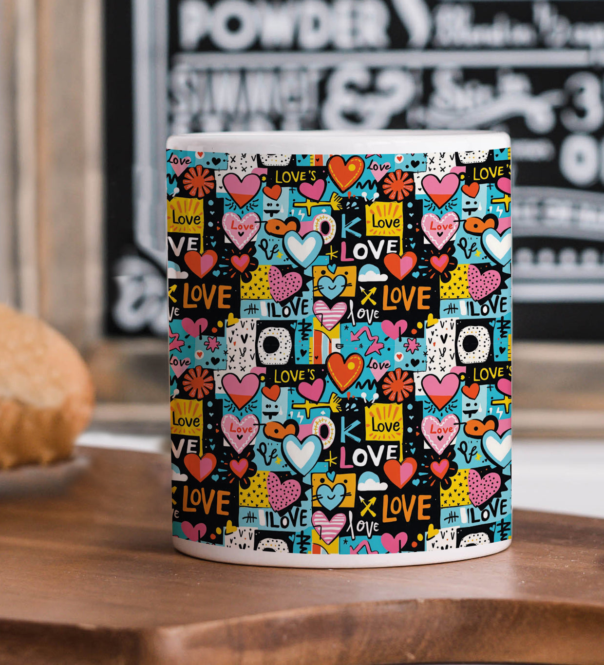 Valentines Day Pop Art Mug and Keychain Combo 330 ml Coffee Mug