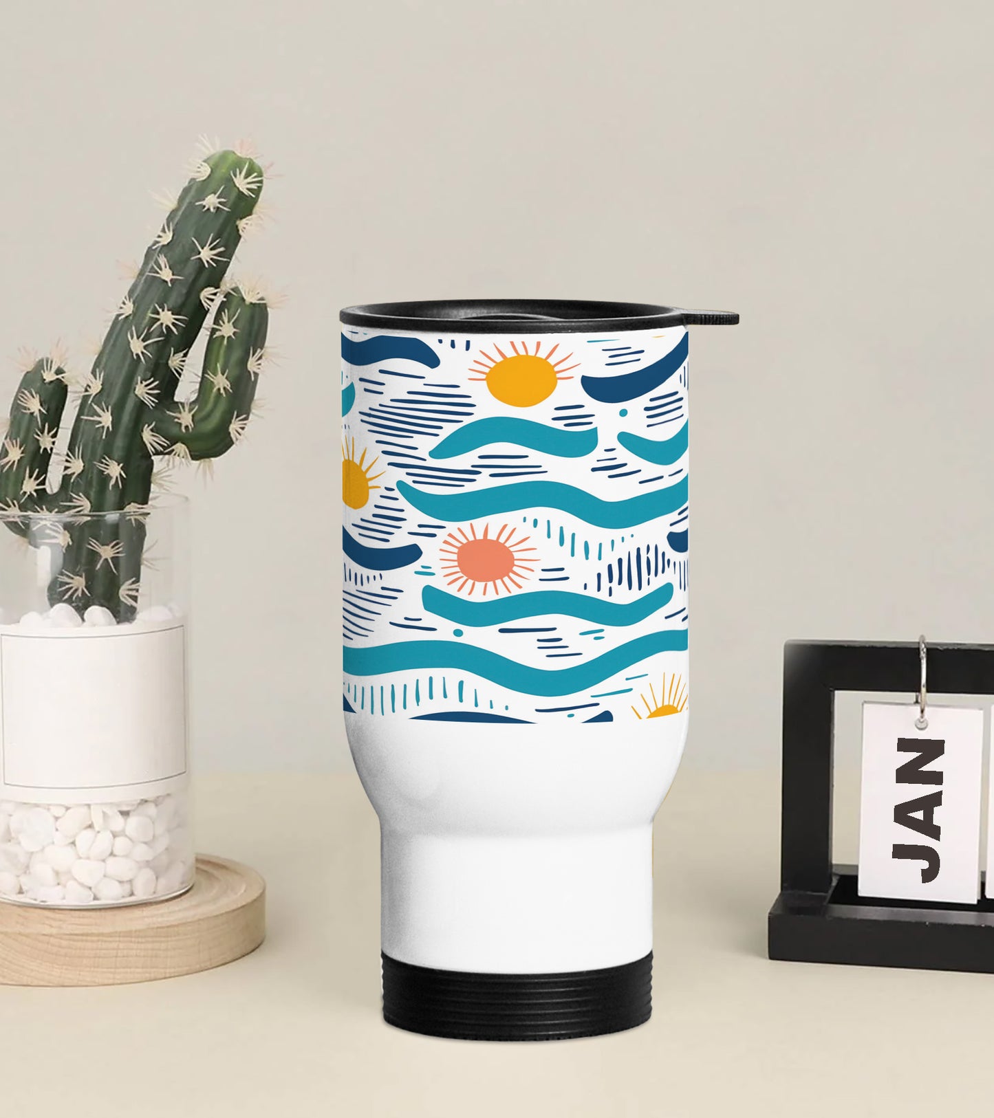Watercolor Pattern Design Printed 350ML Travel MUG