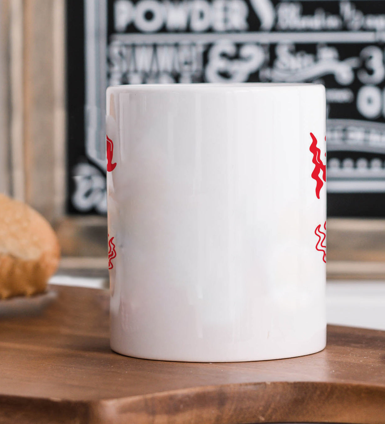 Flaming Bloom: Edgy Art White 330 ml Coffee Mug
