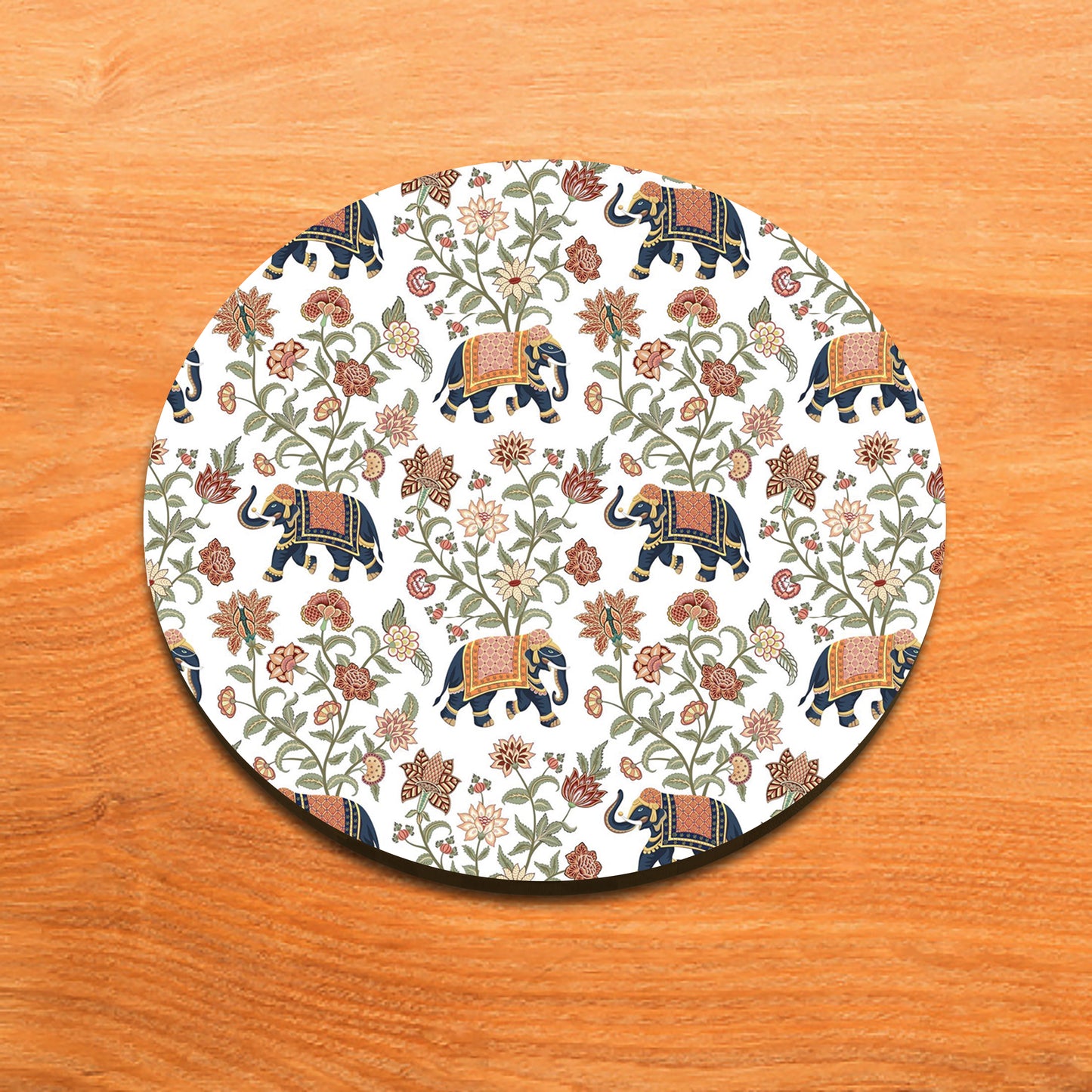 Indian Elephants and Flowers Seamless Pattern Mug and Coaster 330 ml Coffee Mug