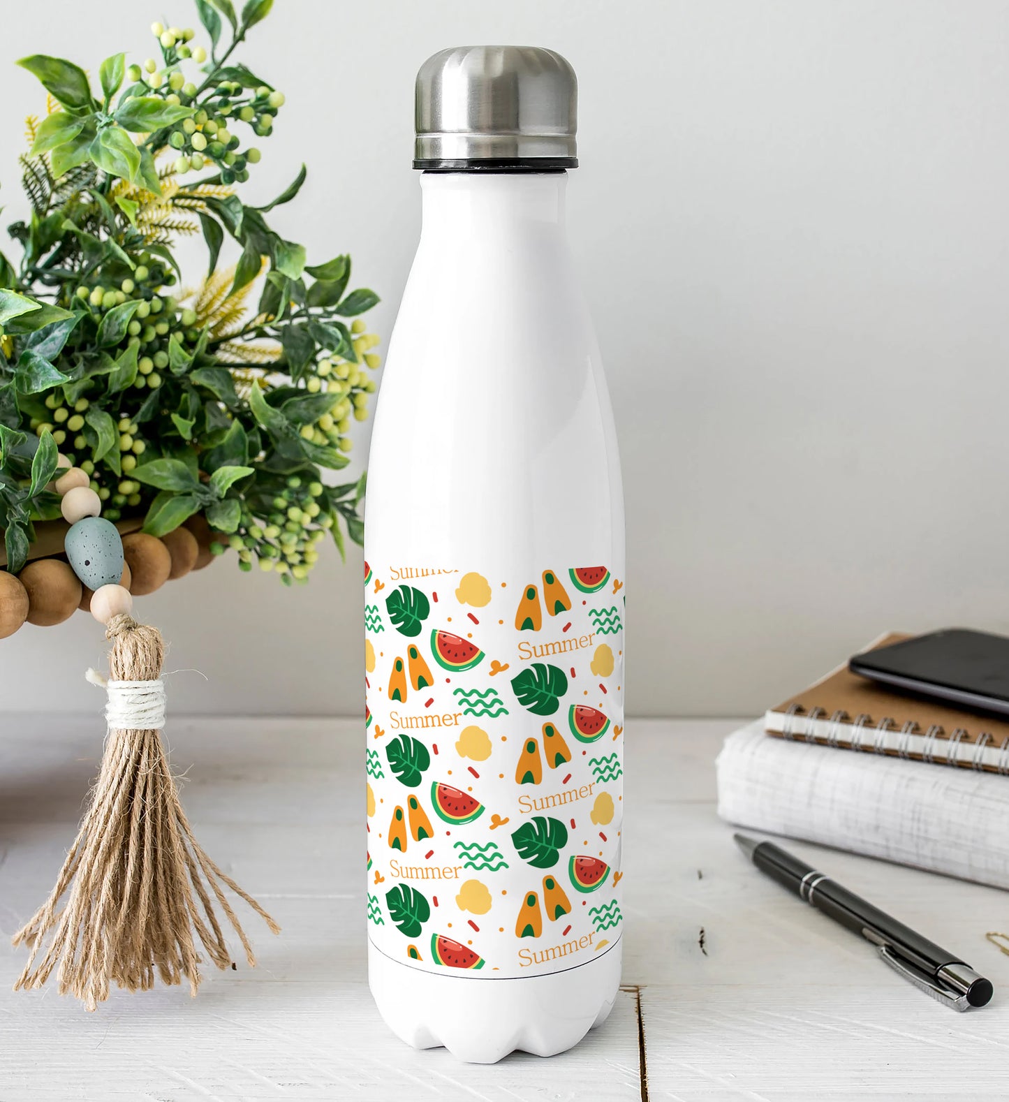 Summer fruit pattern Cola Bottle 500ml School Bottle, Picnic Bottle, Leak Proof