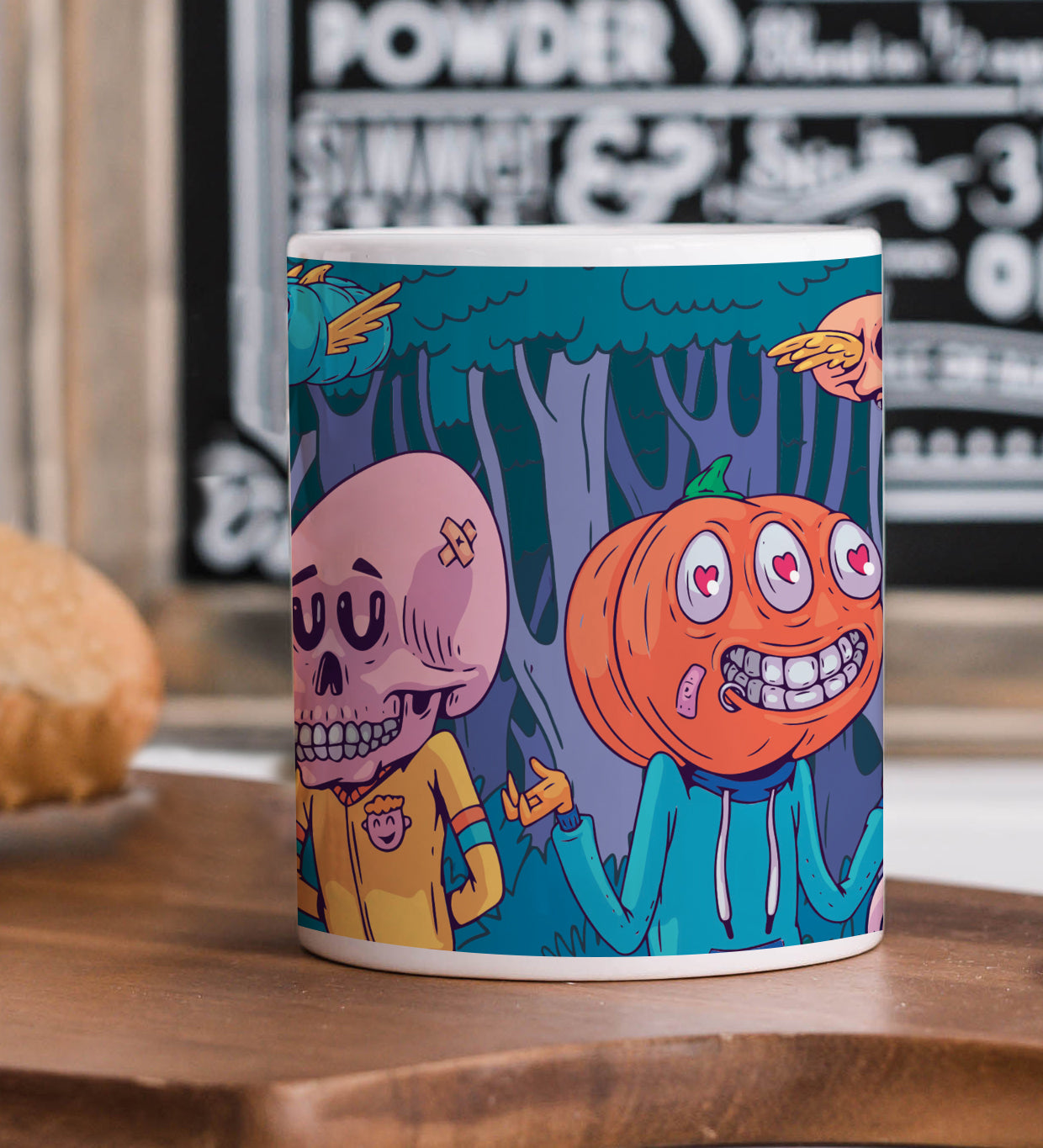 Spooky Art Mug and Keychain Combo 330 ml Coffee Mug