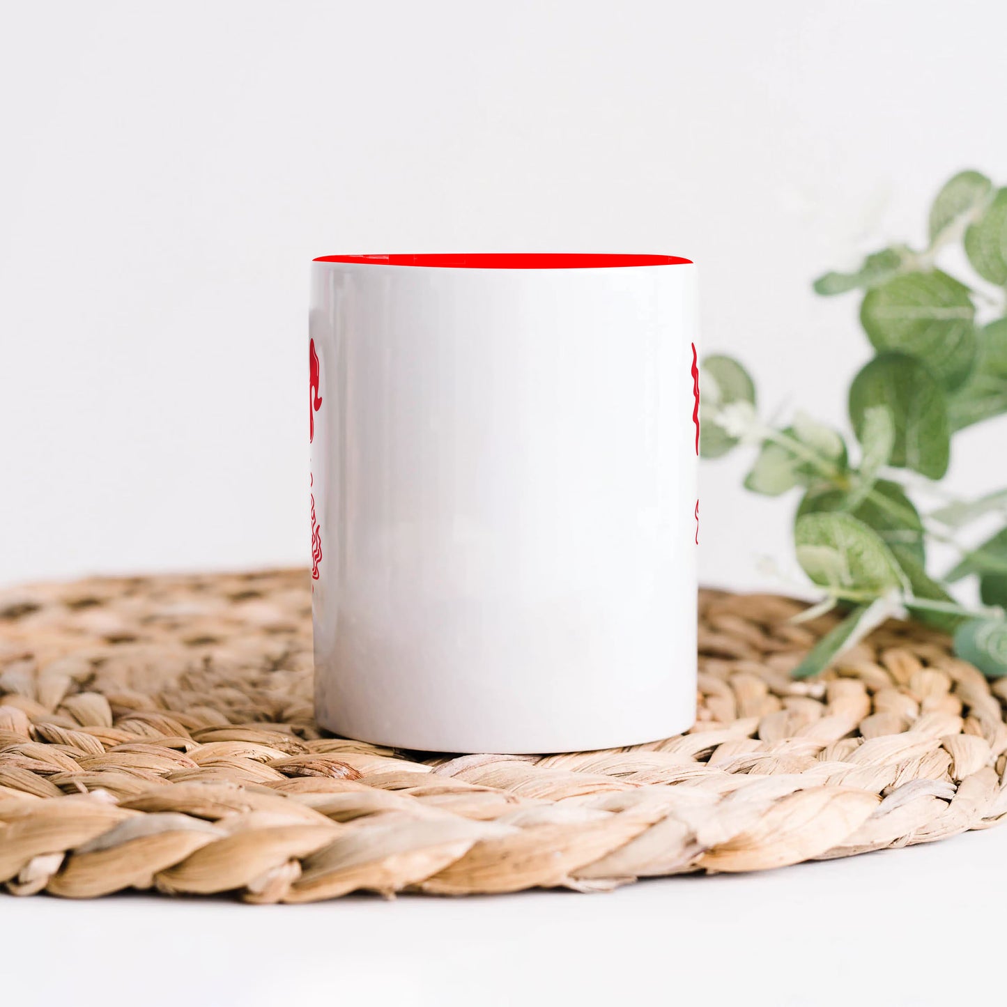 Flaming Bloom Edgy Art Mug Red Handle 330 ml Coffee Mug