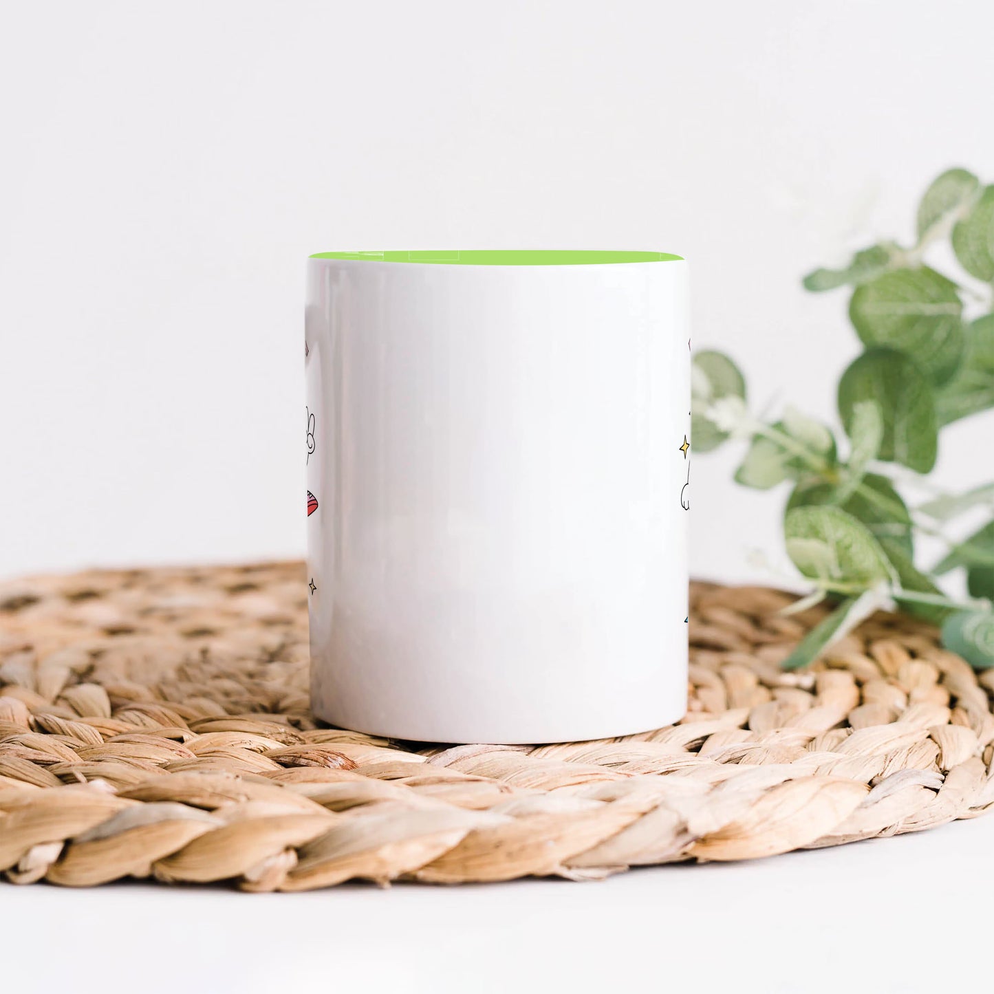 A Cup of joe design Light Green Handle 330 ml Coffee Mug