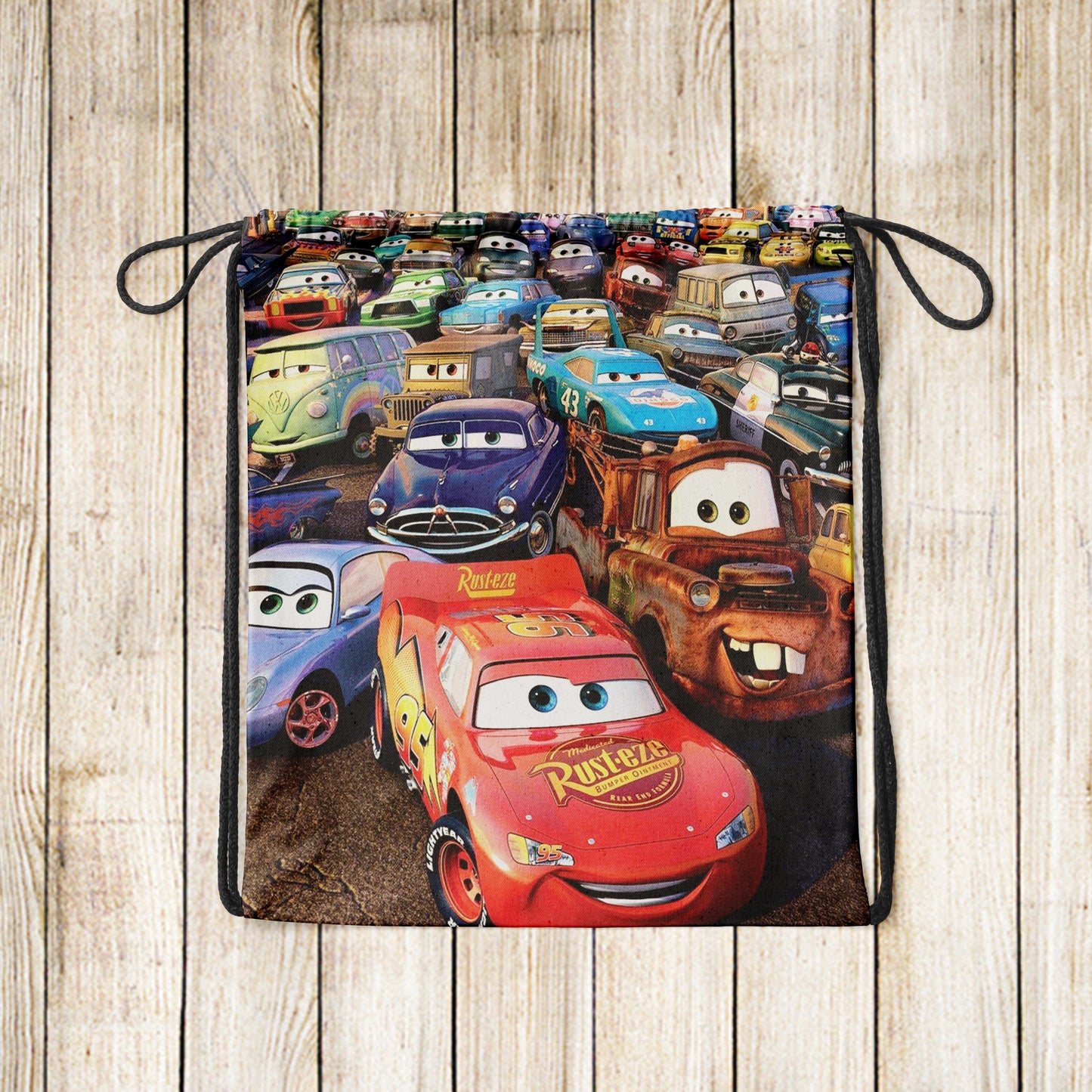 Cars Anime Pattern Polyester String Backpack Bags for kids for Gym, Yoga, Tuition ,Beach Bag for 4-10 year boys and girls