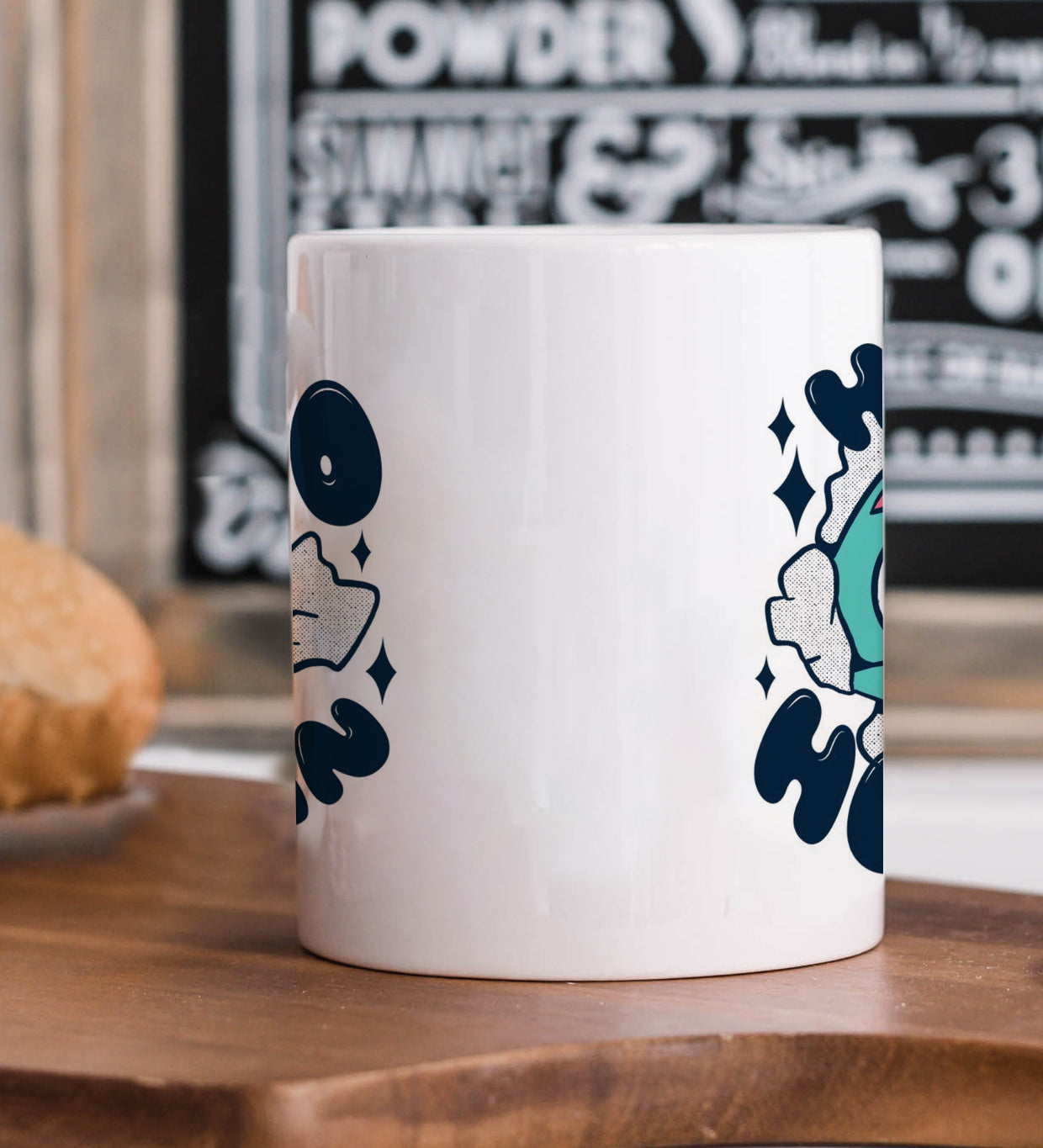 Cute Cat saying hello Human design White 330 ml Coffee Mug