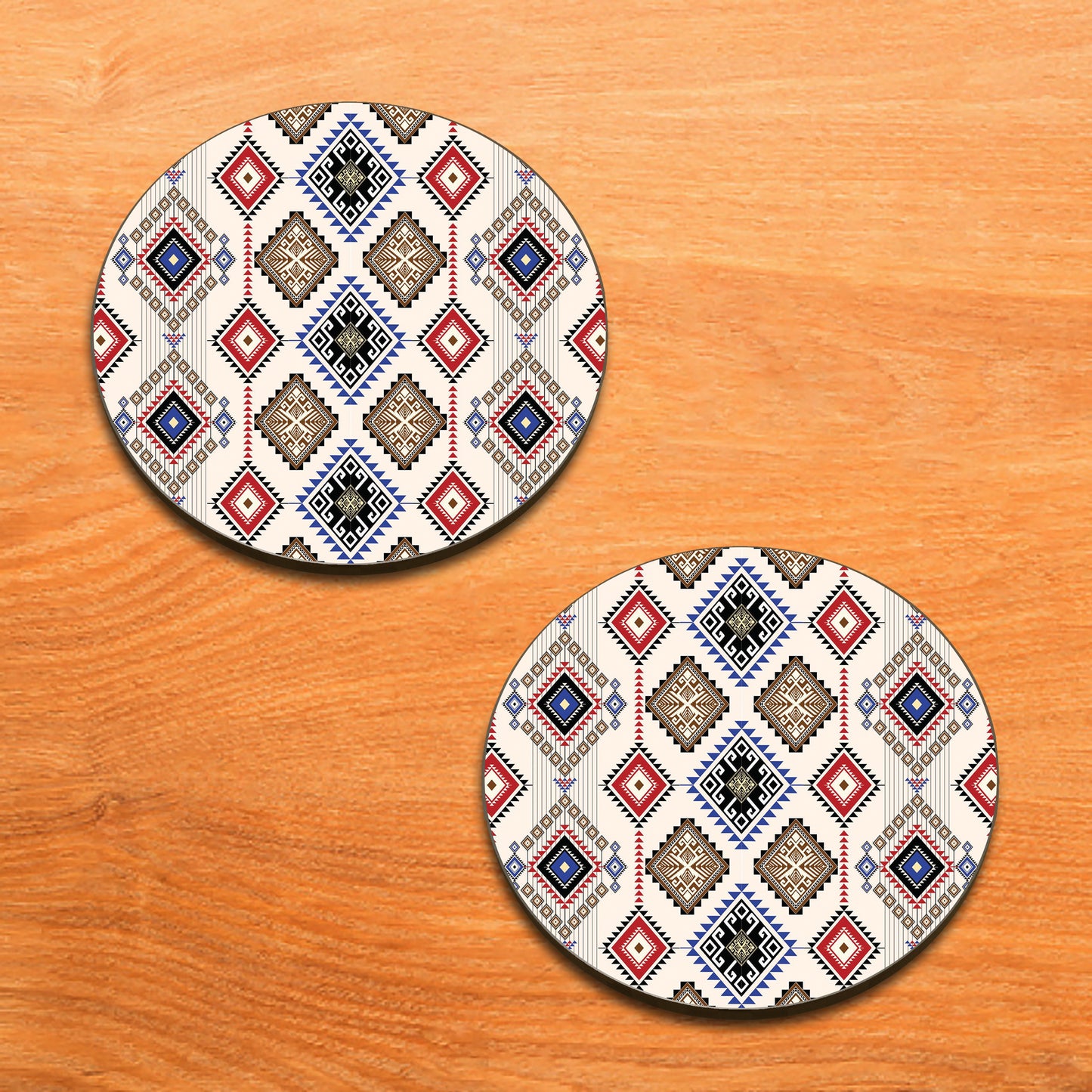 Geometric Ethnic vector pattern Combo Mugs and Coaster(Set of 2 Mugs and 2 coasters) 330 ml Coffee Mug