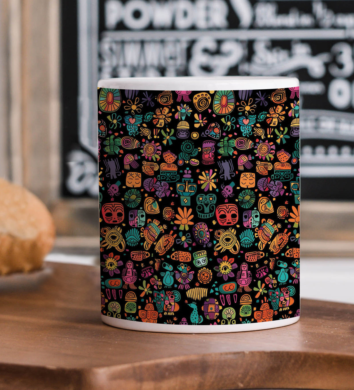 Colorful Monsters Design Mug and Keychain Combo 330 ml Coffee Mug