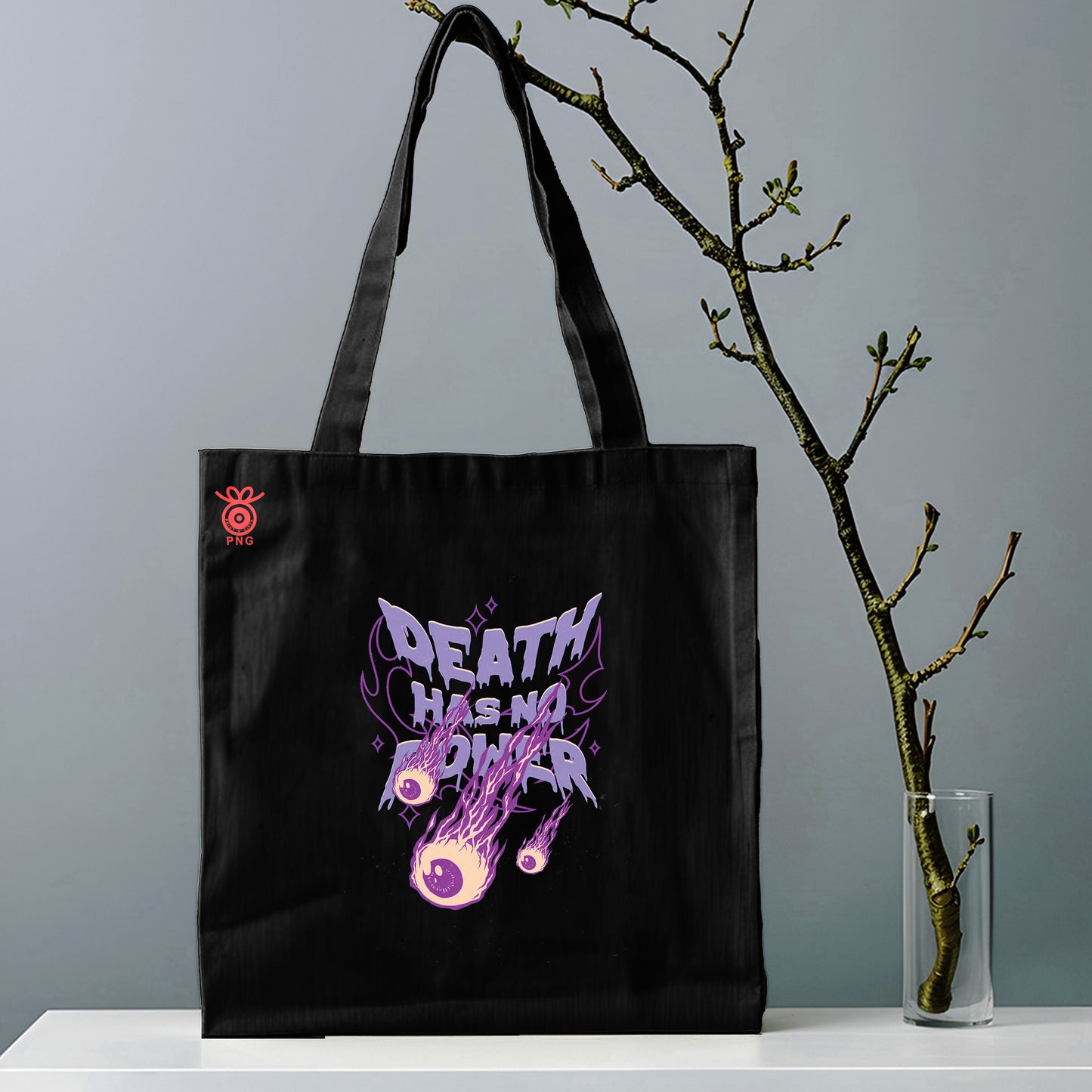 Death has no power Design Tote Bag (14 X 16 Inches) For Shopping, College, Travel