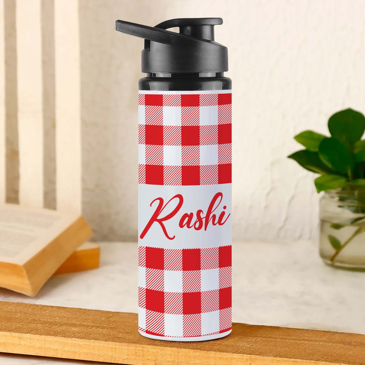 Personalised Name White Sports Water Bottle