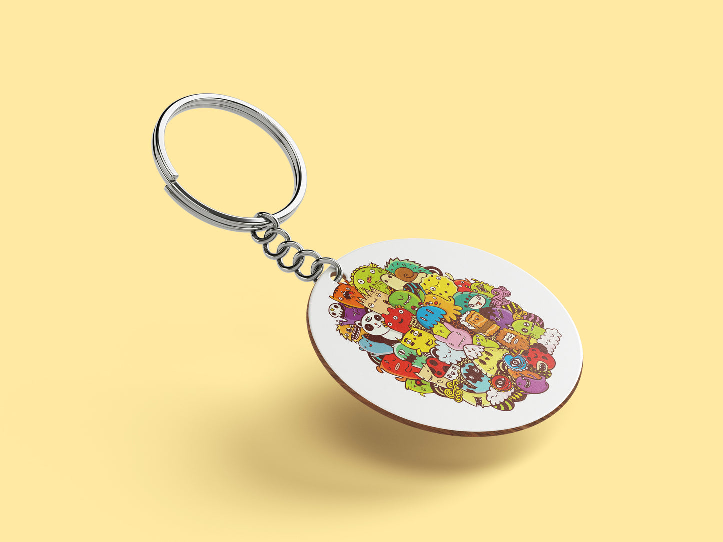 Rainbow Doodle Art Design Mug and Keychain Combo 330 ml Coffee Mug