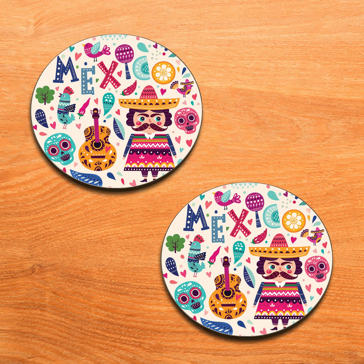 Mexico vector art Combo Mugs and Coaster(Set of 2 Mugs and 2 coasters) 330 ml Coffee Mug