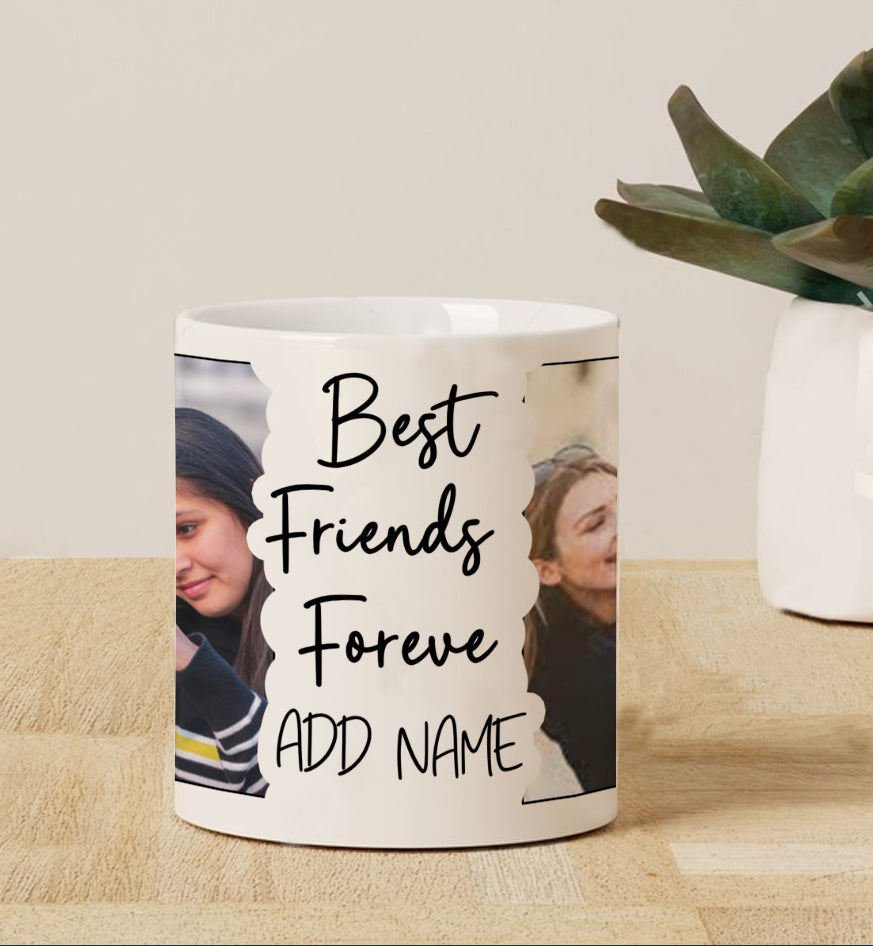 Best Friend forever personalized Add two photos magic mug 330 ml Coffee Mug