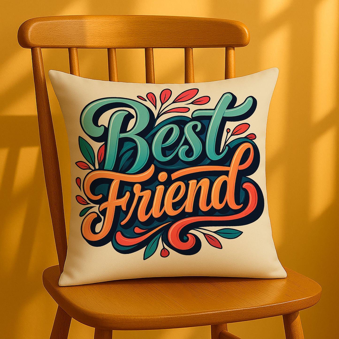 Best Friend Design Cushion (12x12 inches) Pack of 1