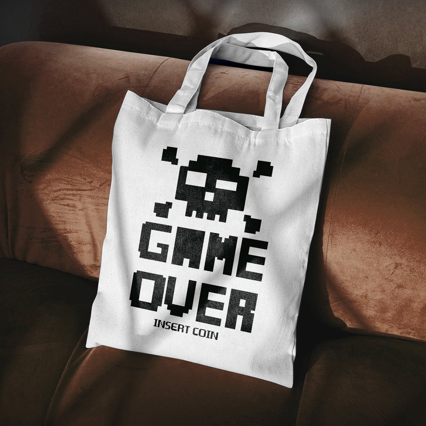 Game Over Design Tote Bag (14 X 16 Inches) For Shopping, College, Travel