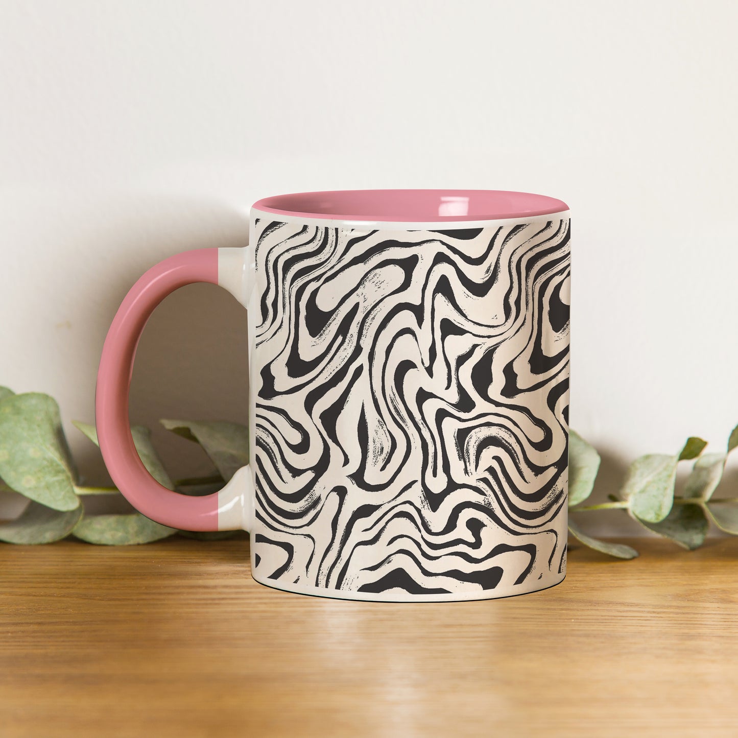 Curated pattern design Pattern Lite Pink Handle 330 ml Coffee Mug