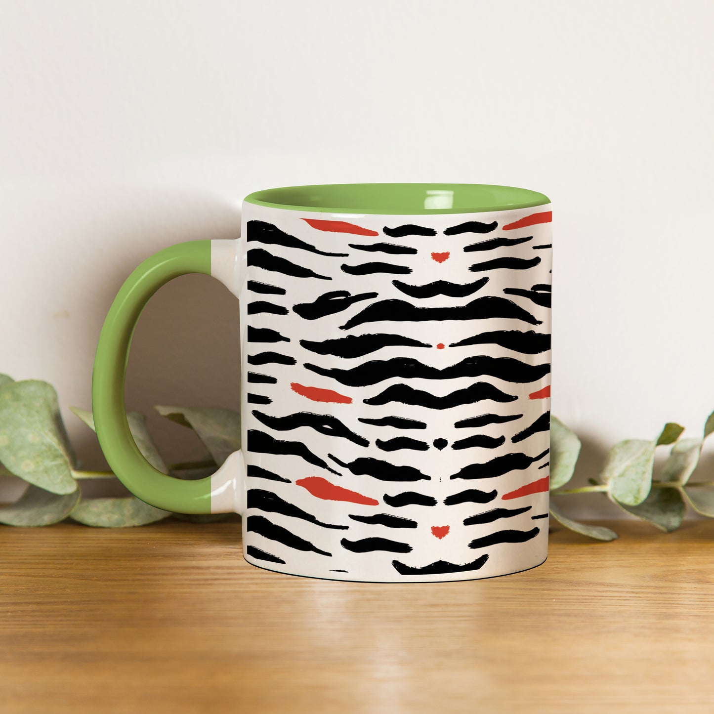 tiger skin pattern design Pattern Lite Green Handle 330 ml Coffee Mug