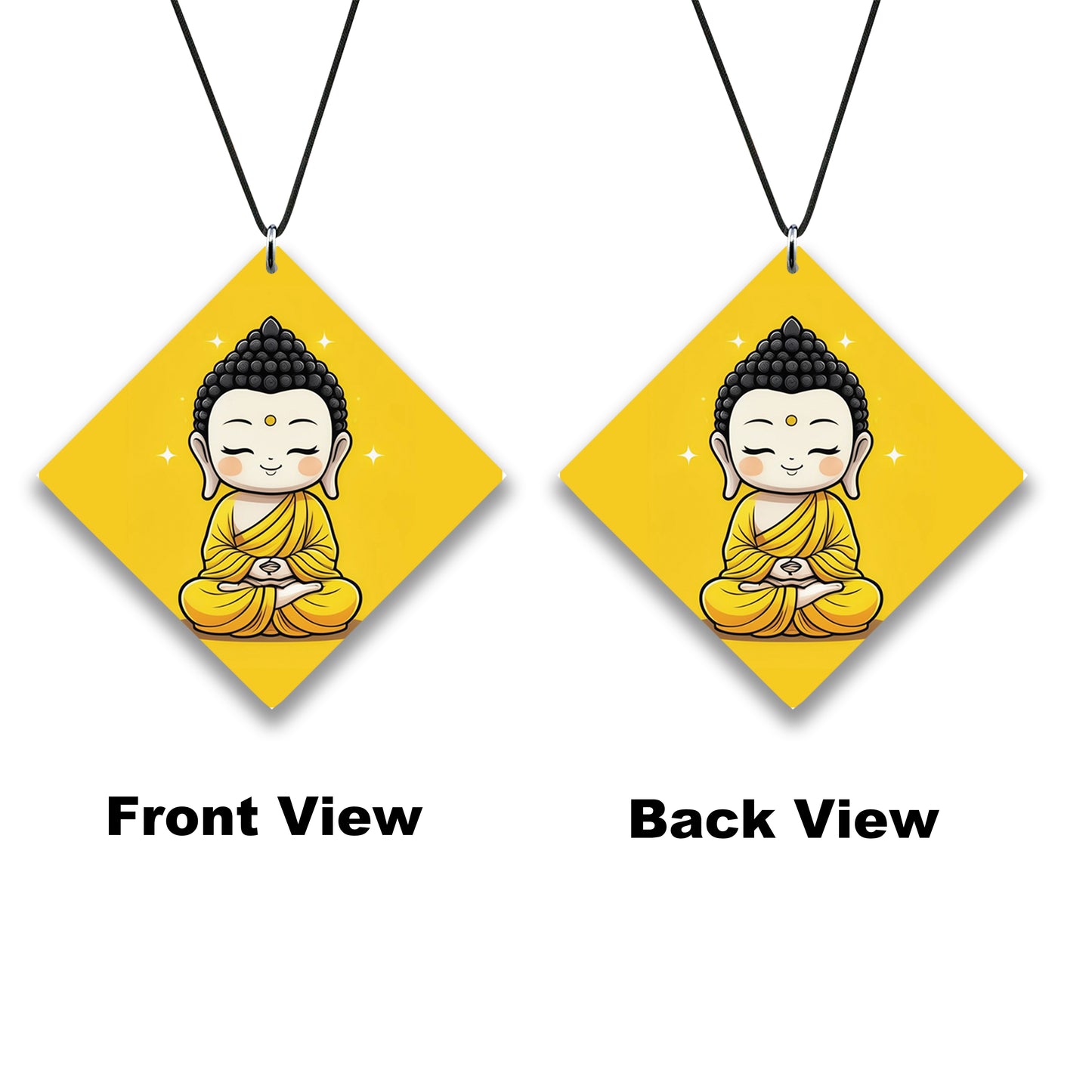 Cute baby buddha vector art Premium Glossy Printed Car Hangings