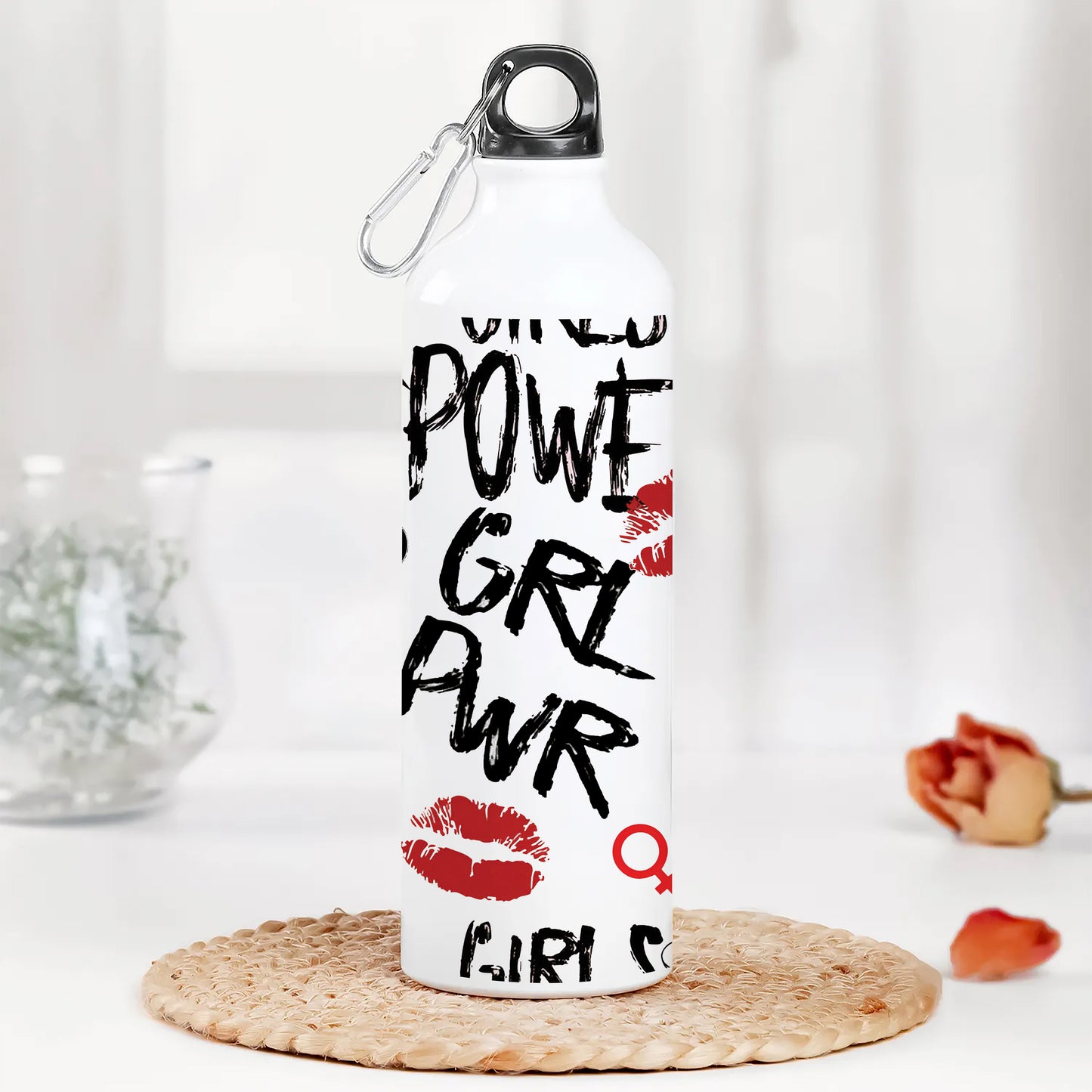 Girl power typography pattern Printed Normal Sipper Water Bottle 750 ml For Gym, Yoga, Kids, Boys, Girls, Brother, Sister, Babies, Baby, Workout, Adults
