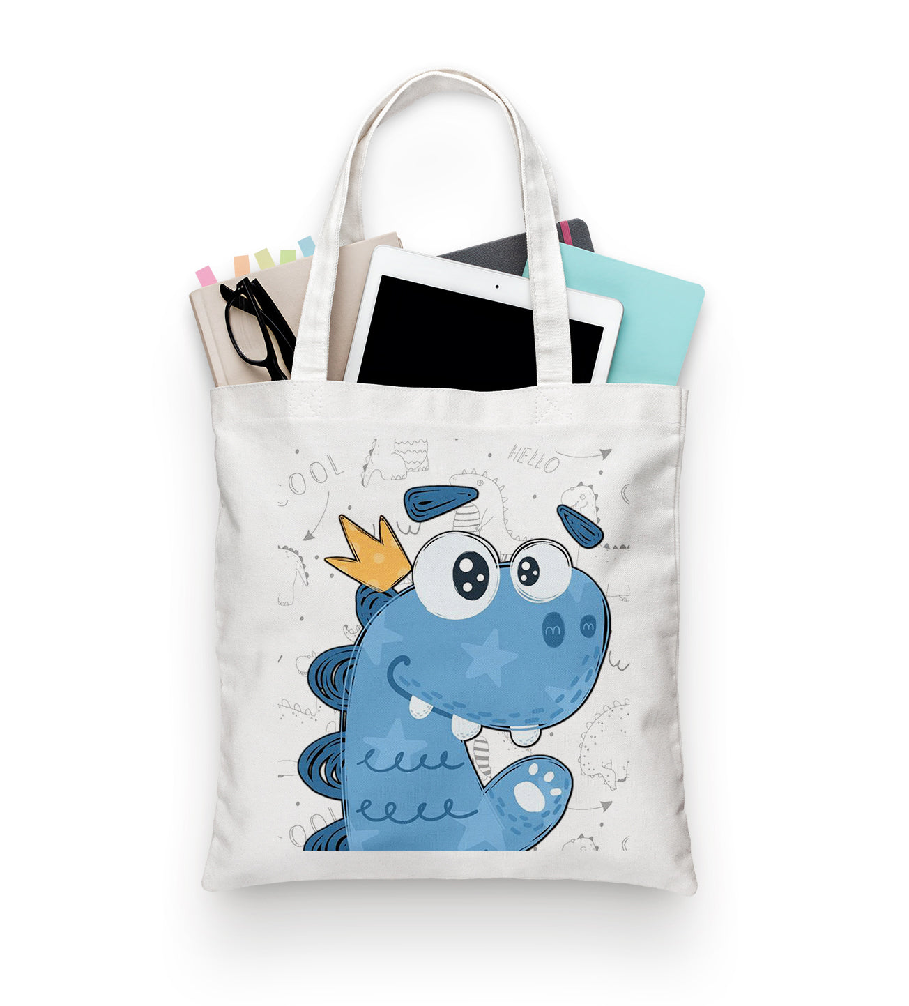 Blue Dinosaur Design Tote Bag (14 X 16 Inches) Tote bag For Shopping, College, Travel